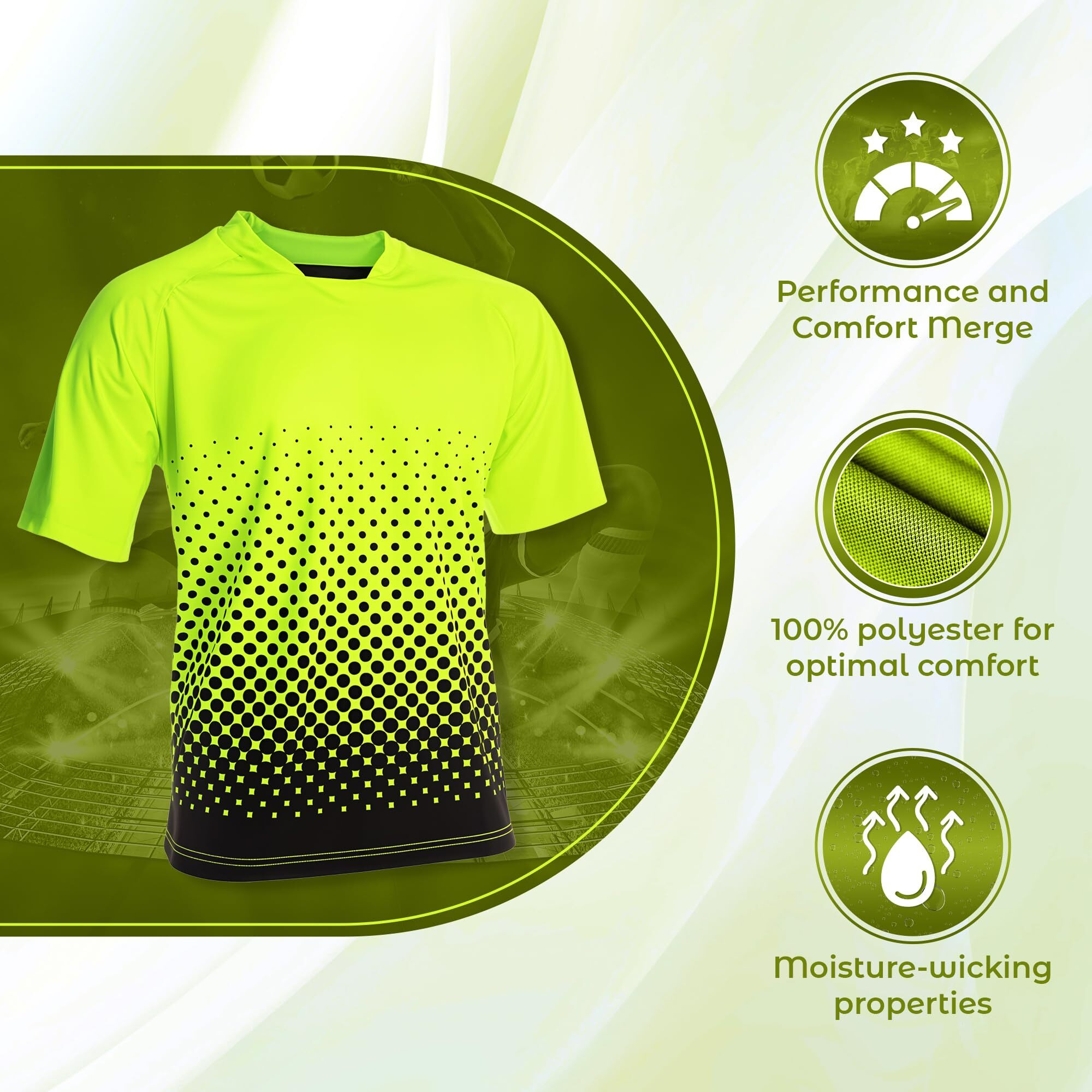 Ventura Short Sleeve Goalkeeper Goalie Jersey - Moisture-Wicking, Lightweight, And Sublimated Design For Soccer Keepers Both Youth And Adults | Neon Green/Black, Size Adult Large