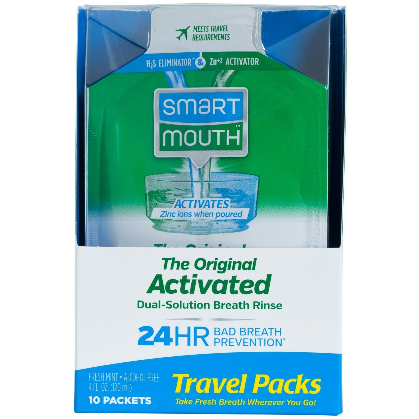 Smartmouth Mouthwash Packets, Clean Mint, 10 Count