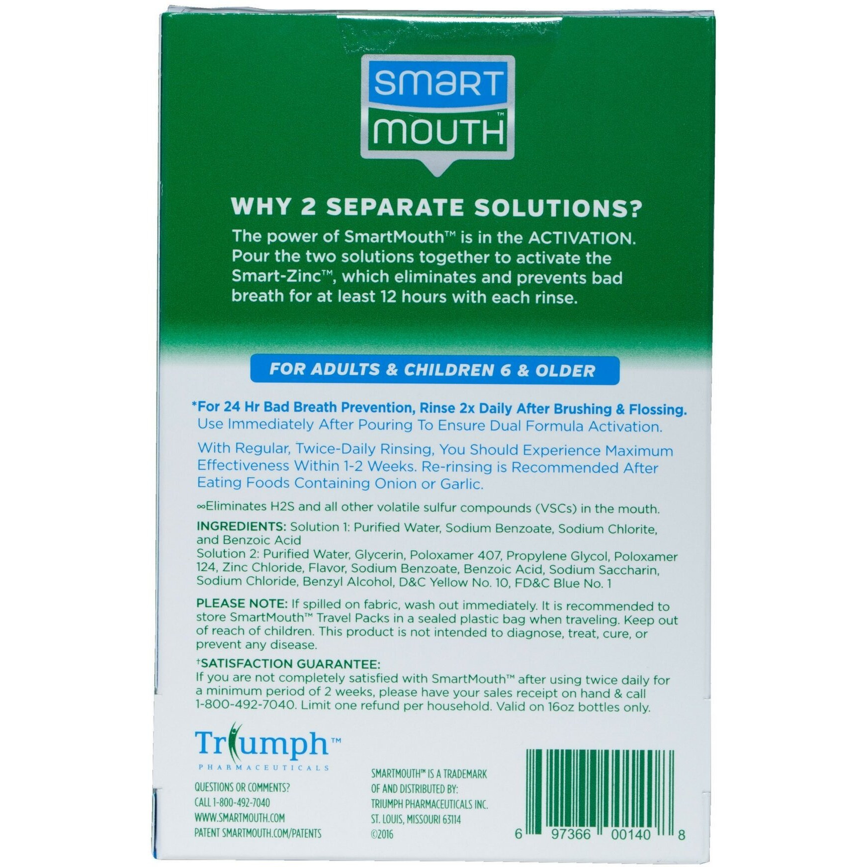 Smartmouth Mouthwash Packets, Clean Mint, 10 Count