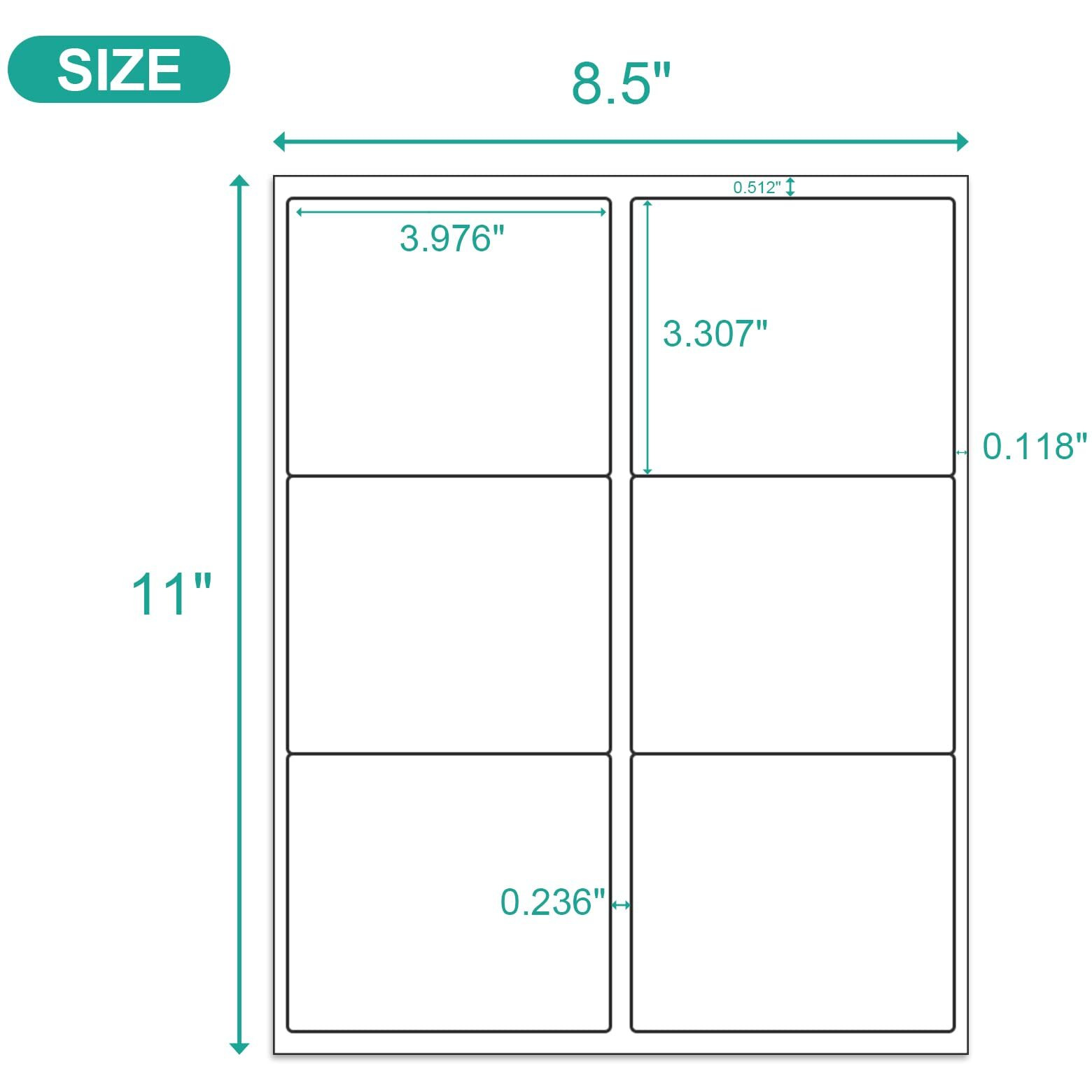 Mflabel 3-1/3"" X 4"" Shipping Address Labels, Fba Labels, 6-Up Sticker Labels, White Shipping Labels, Easy To Peel, Address Labels For Laser/Ink Jet Printer, 6 Per Page (300 Labels, 50 Sheets)