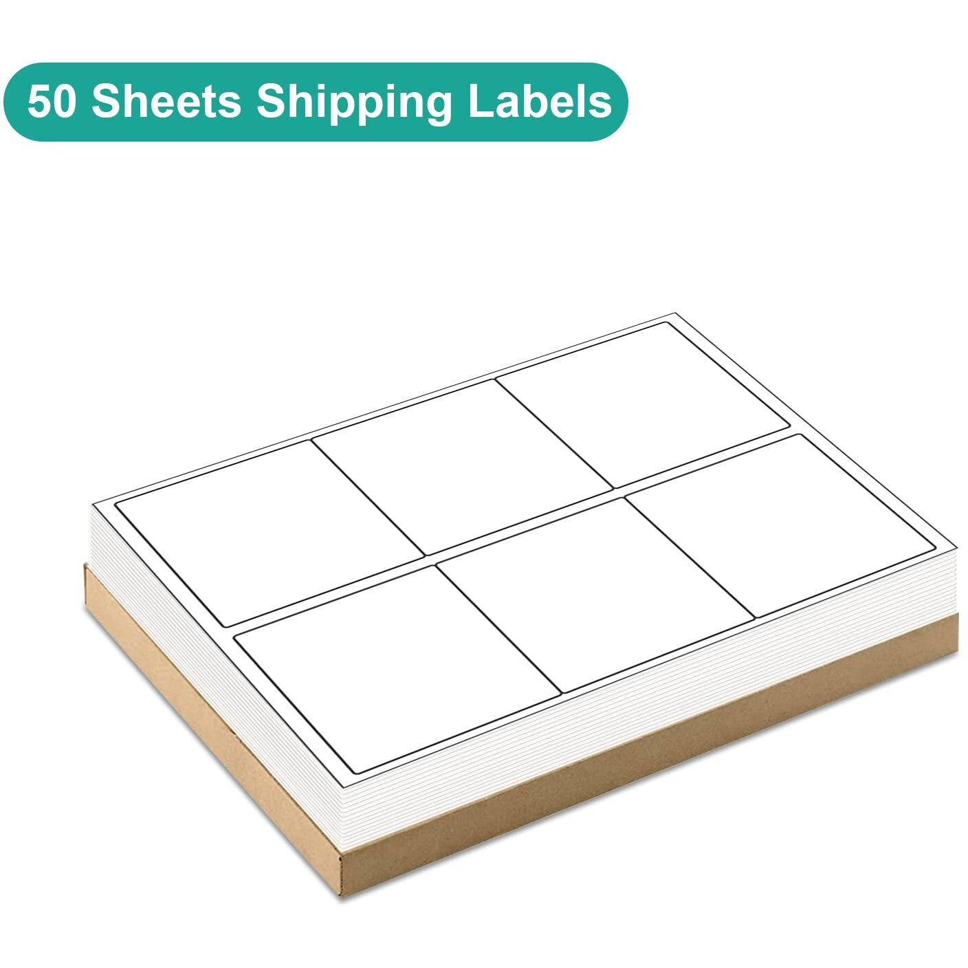 Mflabel 3-1/3"" X 4"" Shipping Address Labels, Fba Labels, 6-Up Sticker Labels, White Shipping Labels, Easy To Peel, Address Labels For Laser/Ink Jet Printer, 6 Per Page (300 Labels, 50 Sheets)