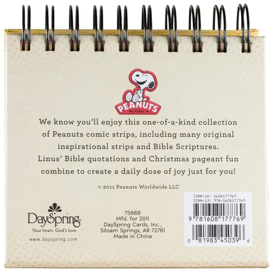Dayspring - Peanuts - Smiles And Blessings - Perpetual Calendar (75668), Yellow