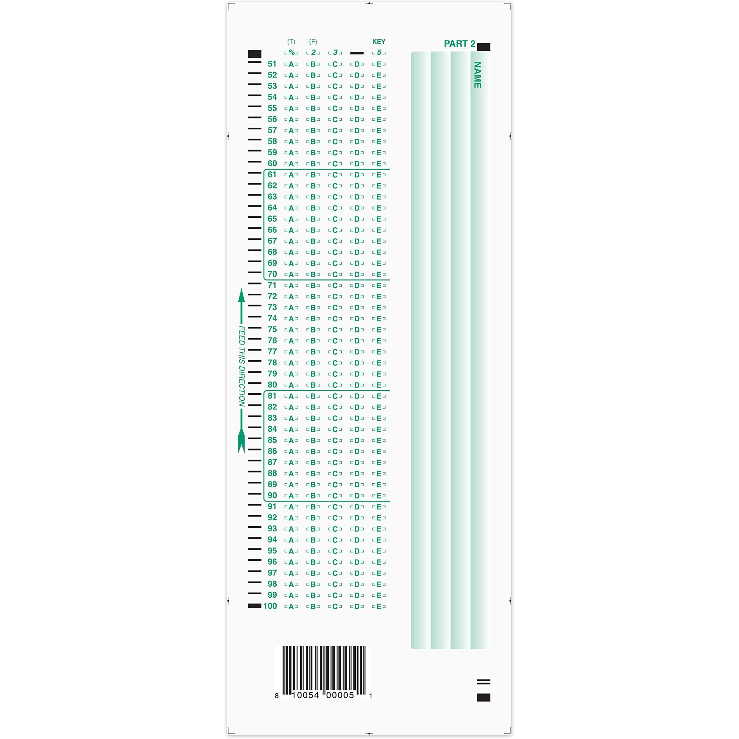 Official Scantron Brand 882-E Answer Sheet (50 Pack)