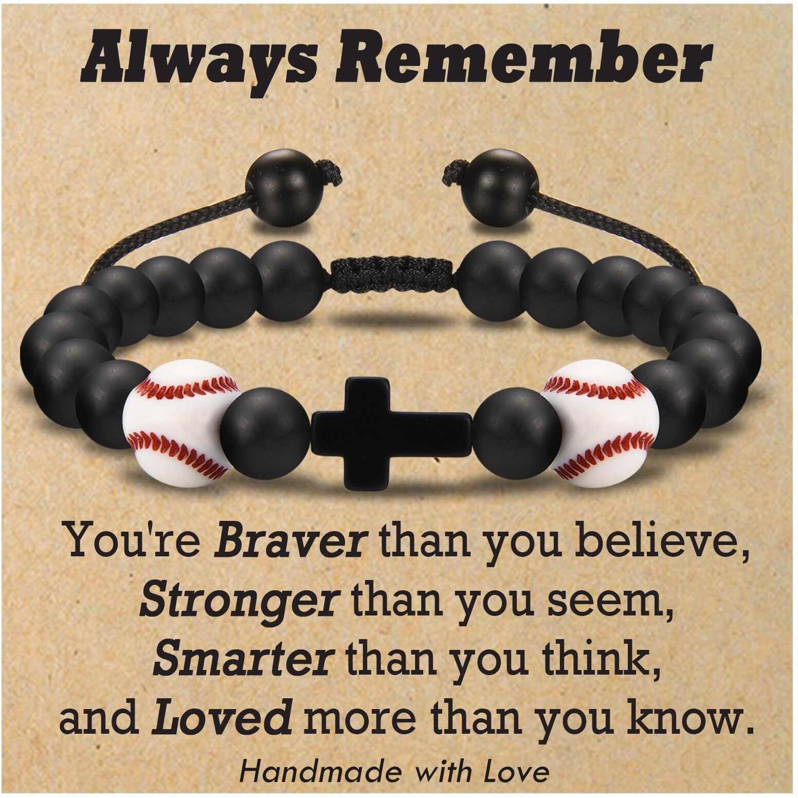 Oavook Baseball Bracelets For Boys Gifts For Teen Boys Cross Bracelet For Teenage Boys, Friend, Brother, Grandson, Nephew, Coach Birthday/Back To School/Christmas Gifts