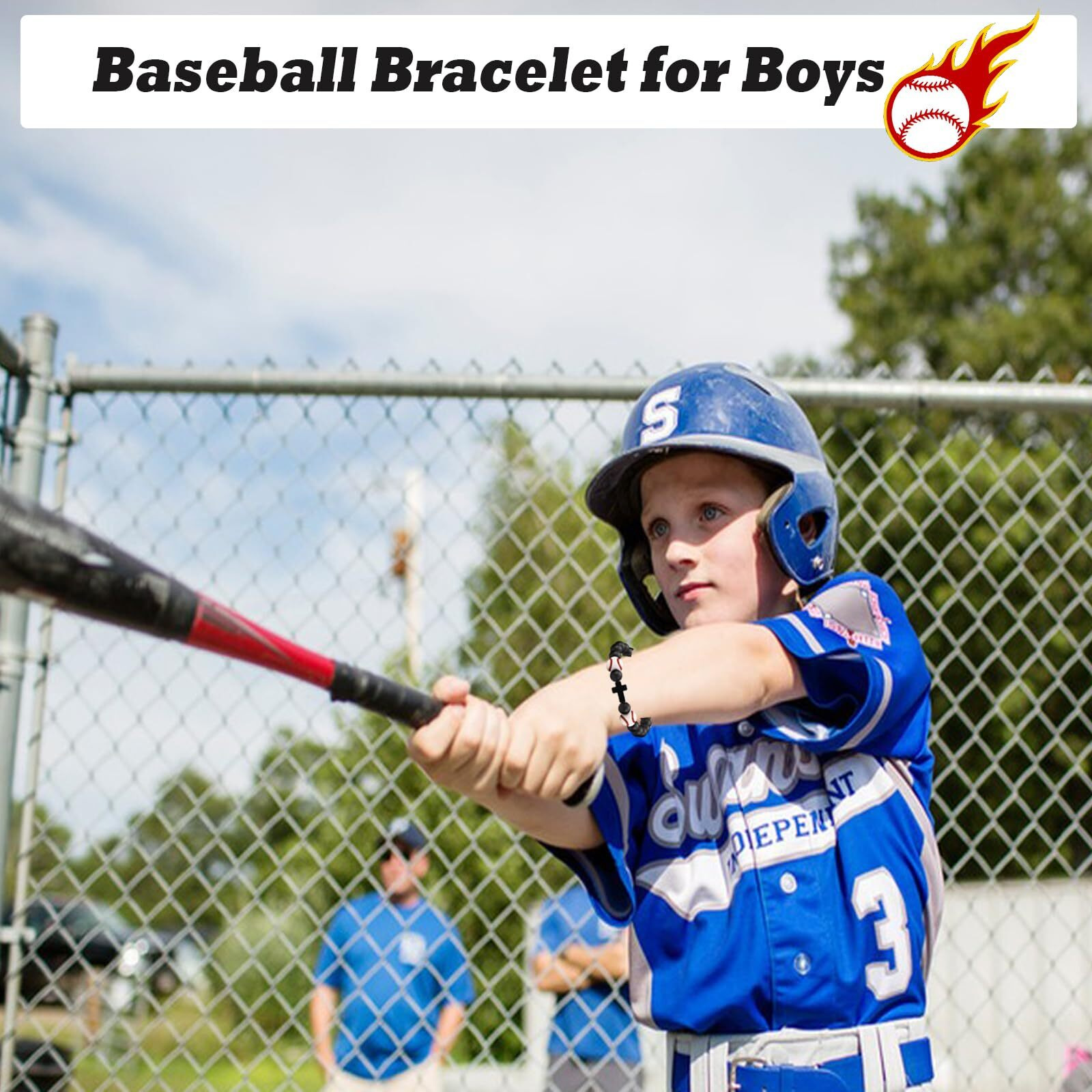 Oavook Baseball Bracelets For Boys Gifts For Teen Boys Cross Bracelet For Teenage Boys, Friend, Brother, Grandson, Nephew, Coach Birthday/Back To School/Christmas Gifts
