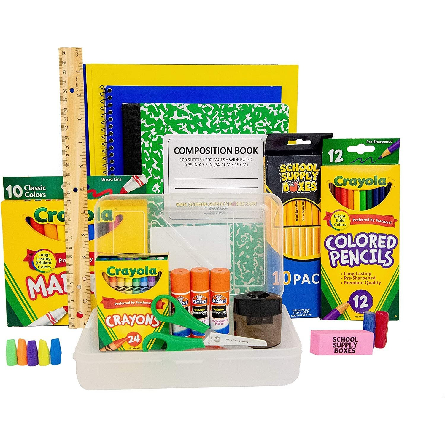 School Supply Boxes | Back To School Supply Box Grades K-5 | Case (4 Boxes) | School Supply Kit Back To School Essentials