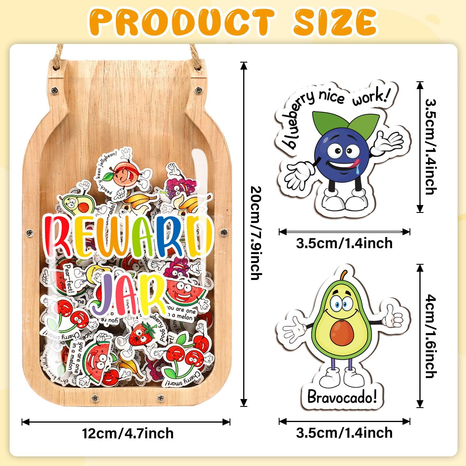 61Pcs Fruits Reward Jar For Kids, Appreciation Potty Training Behavior Training Reward Chart And Chore Chart Behavior Reward Jar For Kids Toddlers Classroom Back To School Motivate Responsibility
