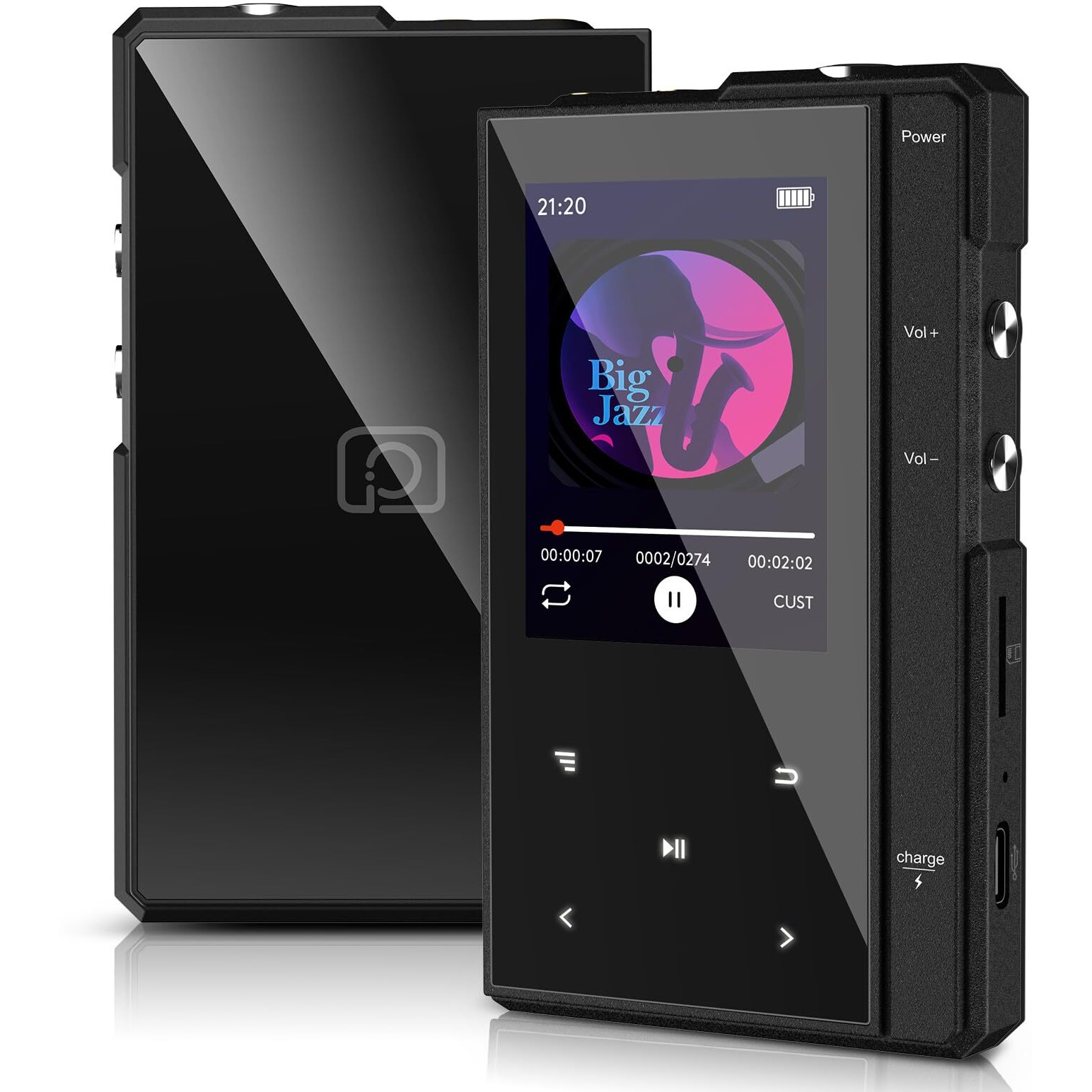 32Gb Mp3 Player With Bluetooth 5.0, Phinistec Z6 Digital Audio Player With Loud Speaker, 2.4 Ips Super Battery Life Music Player With Fm Radio, E-Book, Music Alarm Support Up To 256Gb