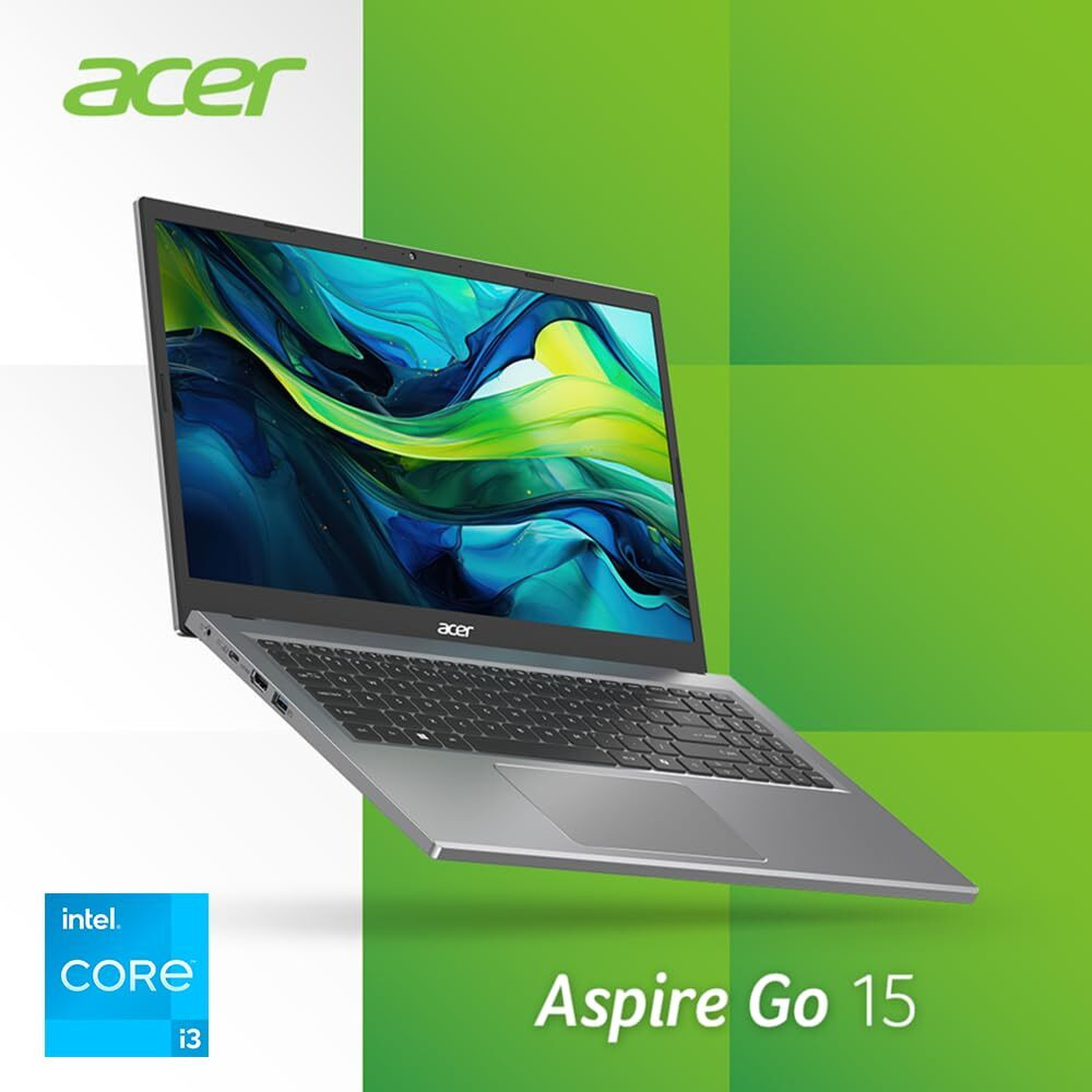 Acer Aspire Go 15 Slim Laptop | 15.6"" Full Hd Ips 1080P Display | Intel Core I3-N305| Intel Uhd Graphics | 8Gb Lpddr5 | 128Gb Hd | Wi-Fi 6 | Ai Pc | Windows 11 Home In S Mode | Ag15-31P-3947