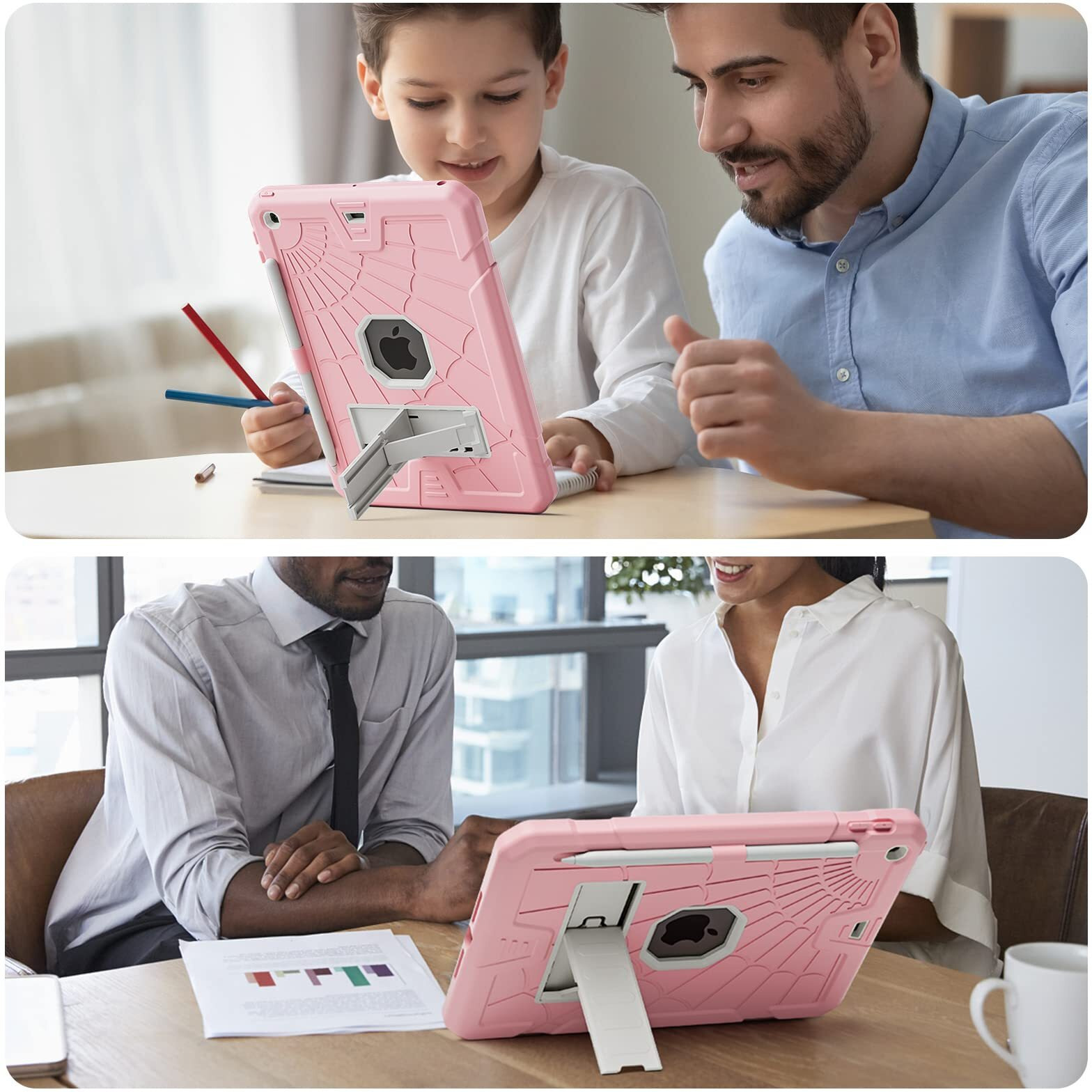 Sibeitu Ipad 9.7 Inch Case For Kids | Ipad 6Th Generation Cases With Stand | Ipad 5Th Generation Case W/Pencil Holder 2018/2017 | Slim Shockproof Protective Case For Ipad 9.7 Inch 5Th/6Th Gen Pink