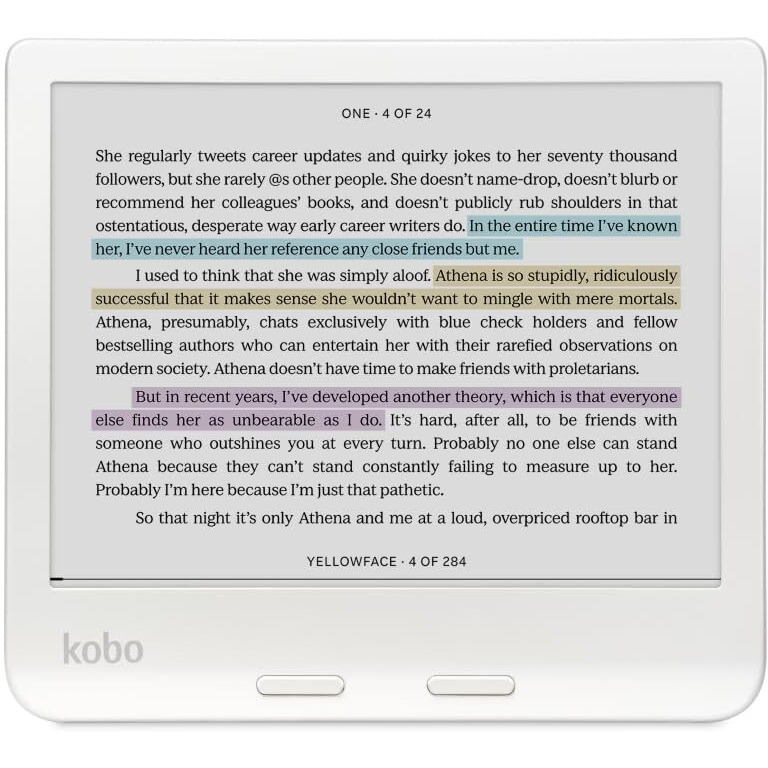Kobo Libra Colour | Ereader | 7    Glare-Free Colour E Ink Kaleido 3 Display | Dark Mode Option | Audiobooks | Waterproof | White