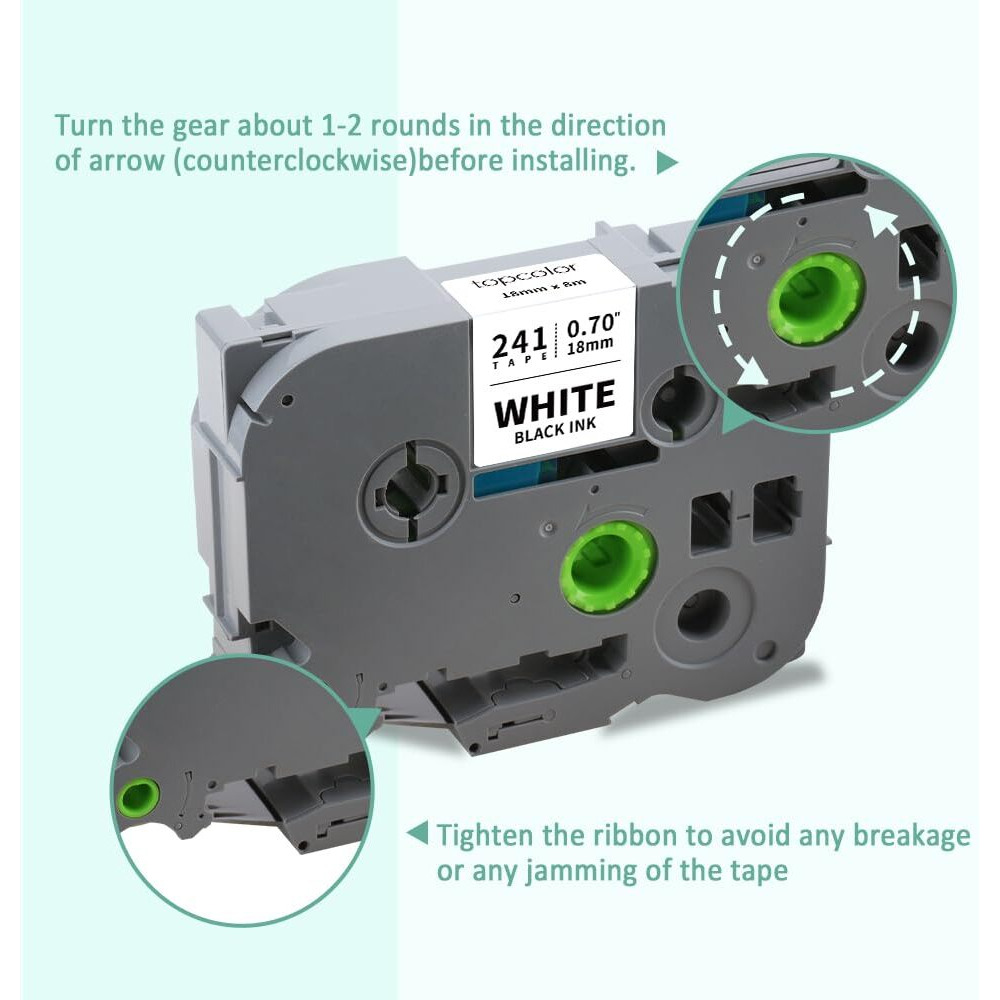 Topcolor 6-Pack Tz 18Mm 0.7"" Laminated Label Tape Compatible For Brother Tze-141 Tze-241 Tze-441 Tze-541 Tze-641 Tze-741 P Touch Tze 3/4 Inch Tape For Ptd410 Ptd400 Ptd610Bt Ptd600 Ptp750W Ptp710Bt