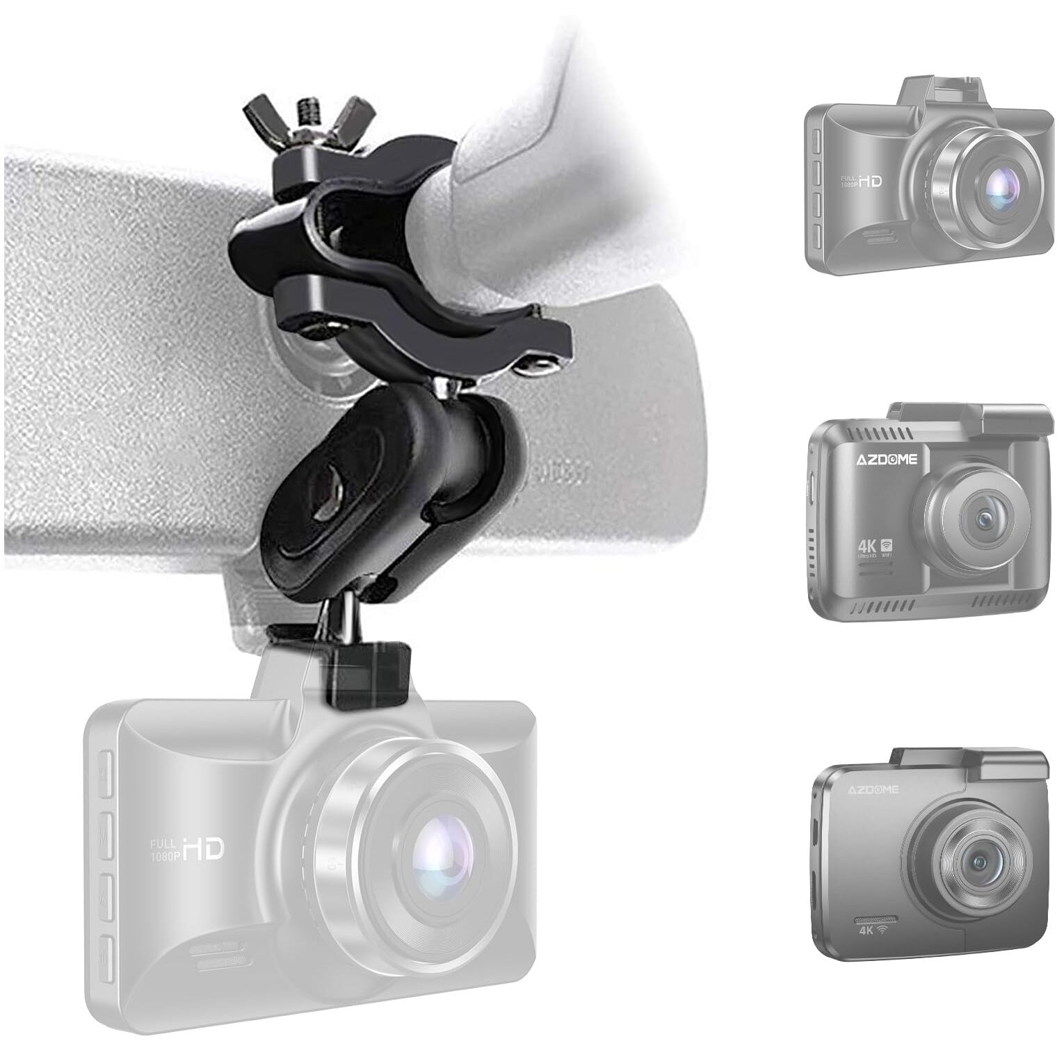 Azdome Dash Camera Mirror Mount Holder Kit, Dash Cam Mount For Rove R2-4K Dashcam, M01 Pro, M17, M16, Gs63H, Gs65H Car Camera