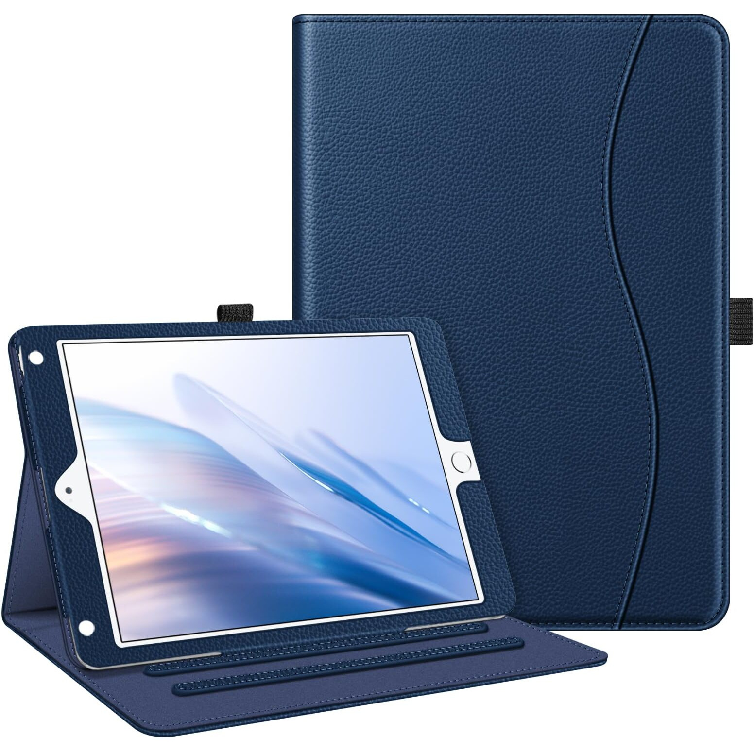 Fintie Case For Ipad 6Th / 5Th Generation (2018 2017 Model, 9.7 Inch), Ipad Air 2 / Ipad Air 1 (9.7 Inch) - [Corner Protection] Multi-Angle Viewing Stand Cover With Pocket, Navy