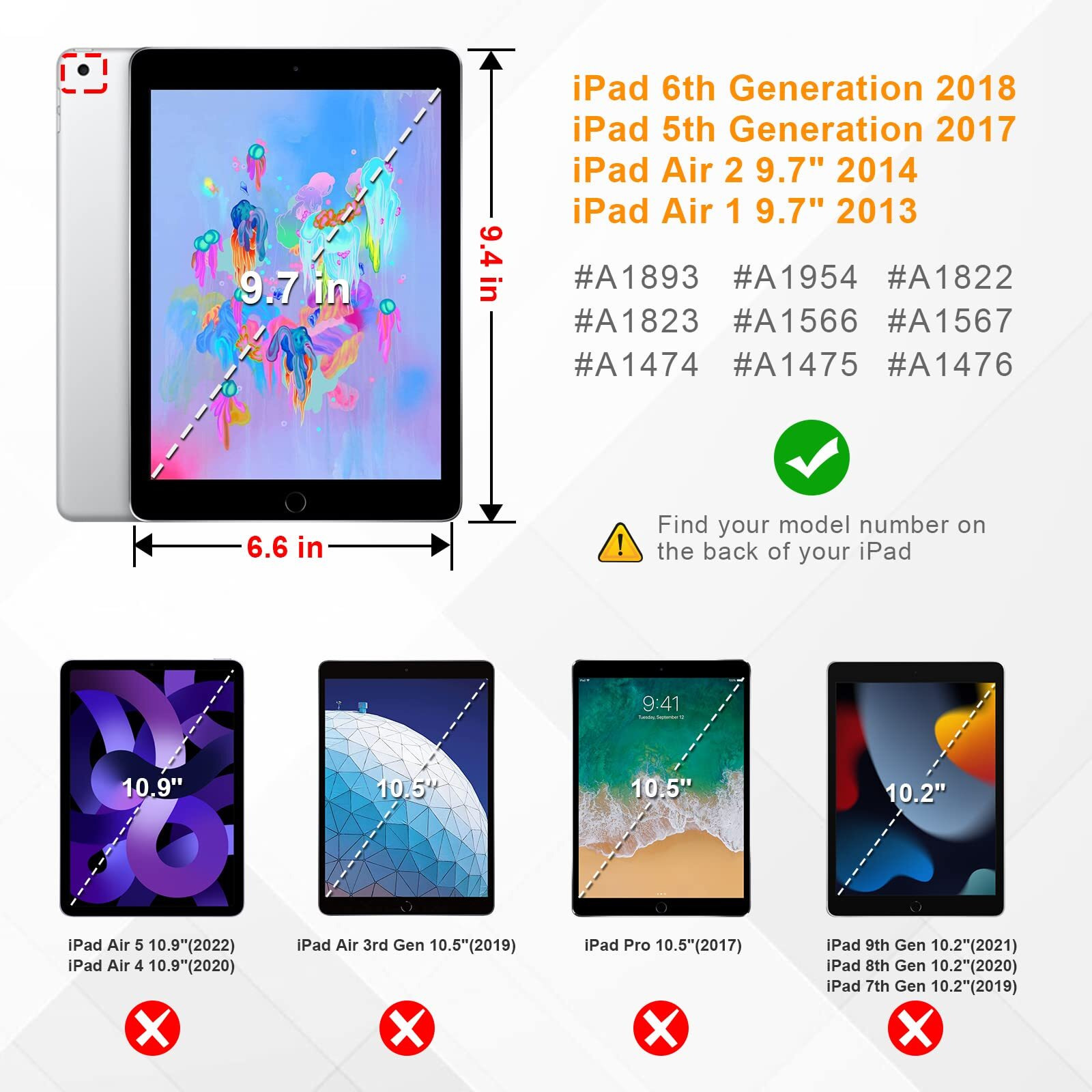 Fintie Case For Ipad 6Th / 5Th Generation (2018 2017 Model, 9.7 Inch), Ipad Air 2 / Ipad Air 1 (9.7 Inch) - [Corner Protection] Multi-Angle Viewing Stand Cover With Pocket, Navy