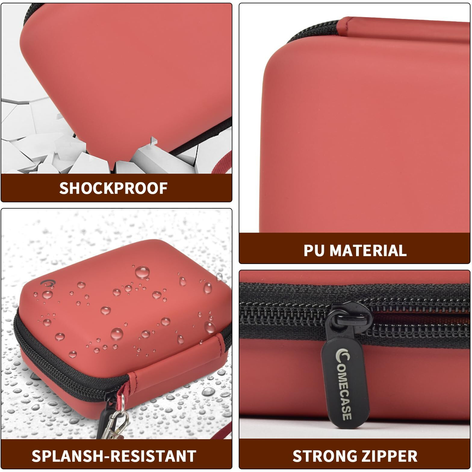 Carrying & Protective Case For Digital Camera, Abergbest 21 Mega Pixels 2.7&quot&quot Lcd Rechargeable Hd/Kodak Pixpro/Canon Powershot Elph 180/190 / Sony Dscw800 / Dscw830 Cameras For Travel - Brown