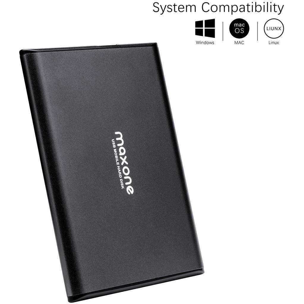 Maxone 160Gb External Hard Drive Portable 2.5'' Ultra Slim Hdd Storage Usb 3.0 For Pc, Mac, Laptop, Chromebook - Charcoal Grey