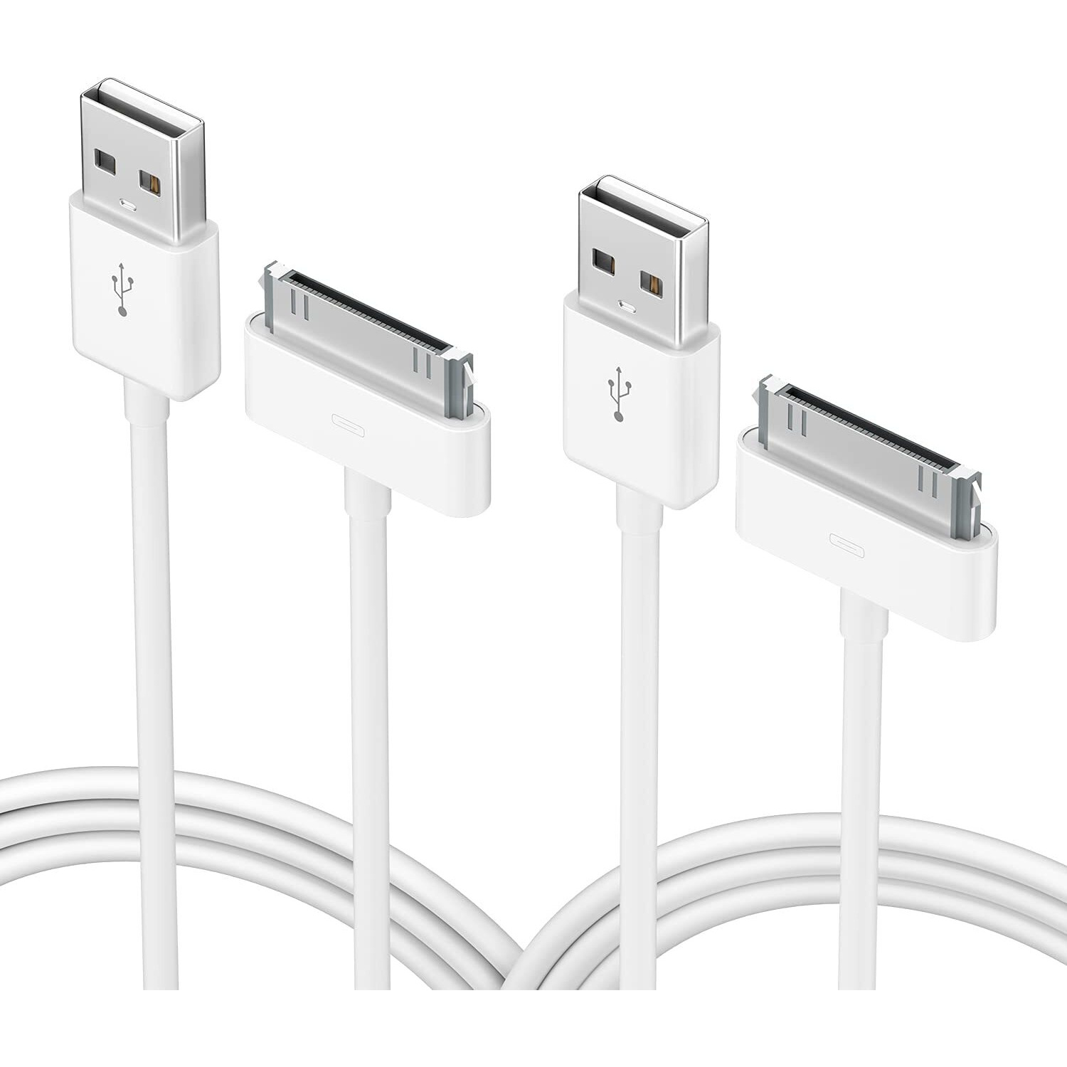 Sarmert Apple Certified 30 Pin Usb Charging Cable, Upoweradd 4.0Ft Usb Sync Charging Cord Iphone Compatible For 4 4S 3G 3Gs Ipad 1 2 3 Ipod Touch Nano White (2 Pcs)