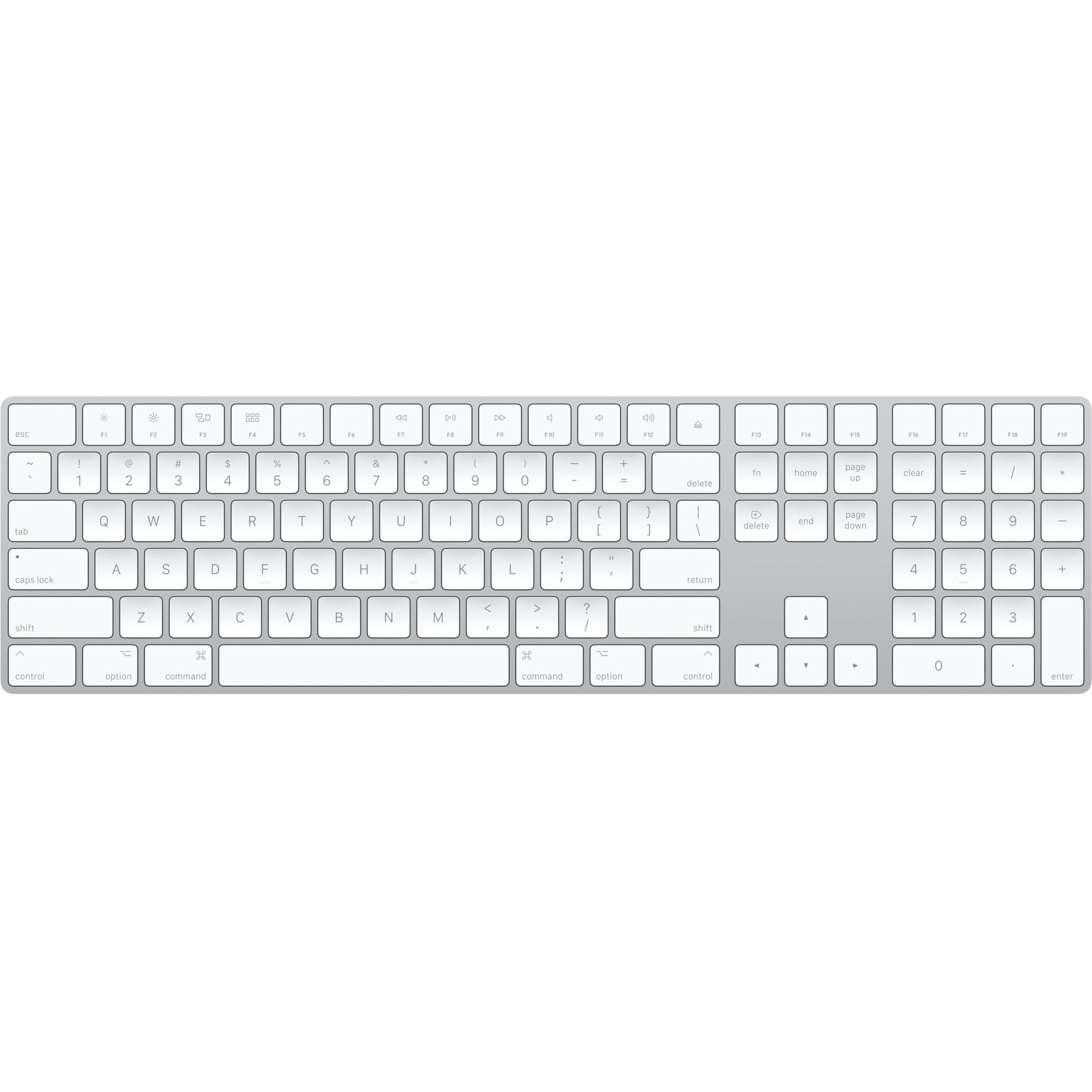 Apple Magic Keyboard With Numeric Keypad Wireless, Bluetooth, Rechargeable. Works With Mac, Ipad, Or Iphone Us English - White