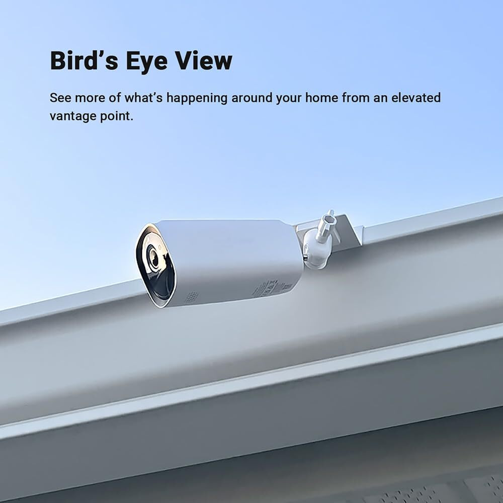 Holicfun Outdoor Security Camera Gutter Mount, Universally Compatible With Ring, Blink, Eufy, Wyze, Google Nest, Arlo, Simplisafe, And More - Down Version, White