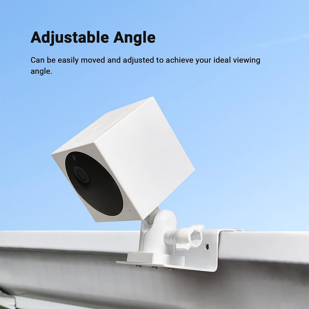 Holicfun Outdoor Security Camera Gutter Mount, Universally Compatible With Ring, Blink, Eufy, Wyze, Google Nest, Arlo, Simplisafe, And More - Down Version, White