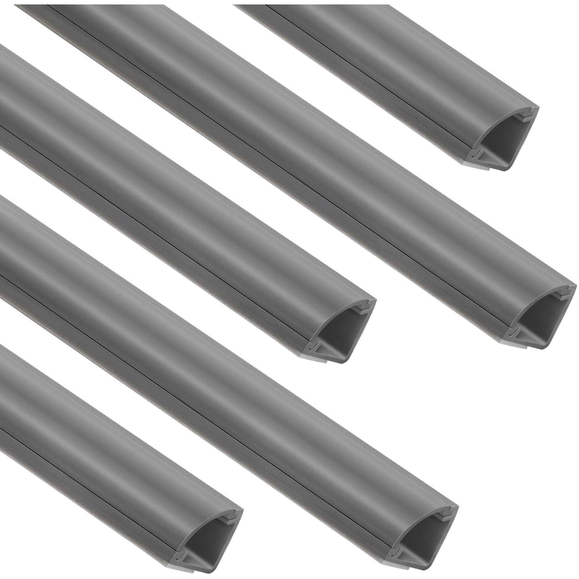 85In Corner Cable Concealer, One-Cord Corner Duct, Paintable Corner Cord Cover, Cable Management Channel For Wall Corner, Floor Baseboard, Ceiling - 5 X L 17In, Grey