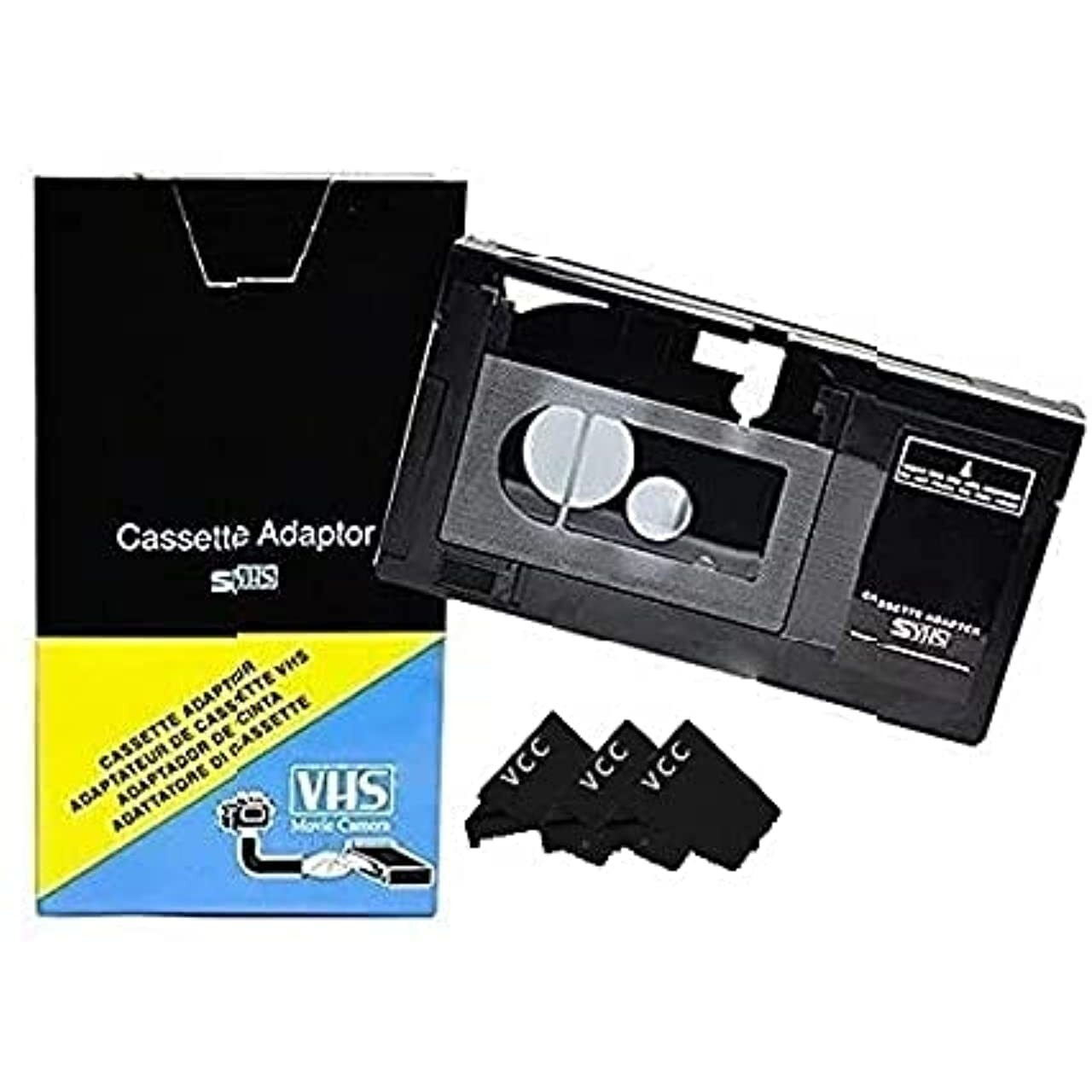 Motorized Vhs-C To Vhs Cassette Adapter For Svhs Camcorders Jvc Rca Panasonic + 3 Vcc Micro-Fiber Cloth Not Compatible With 8Mm/Minidv/Hi8 Tapes