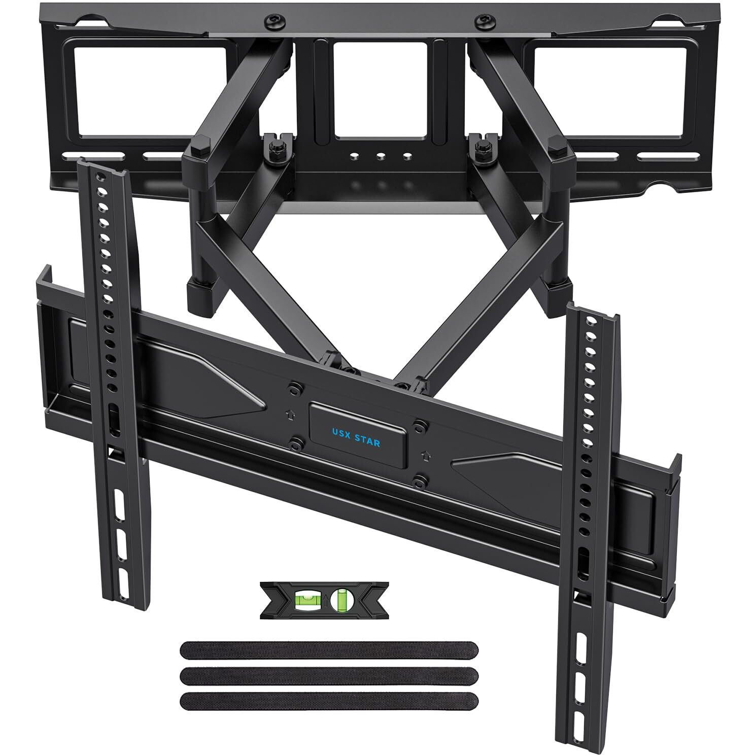 Usx Star Ul Listed Full Motion Tv Wall Mount Bracket For Most 32-70 Inch Tvs, Swivel Extend Tilting Tv Mount, Max Vesa 400X400Mm, Holds Up To 99 Lbs & 16"" Wood Studs With Hole Drilling Template