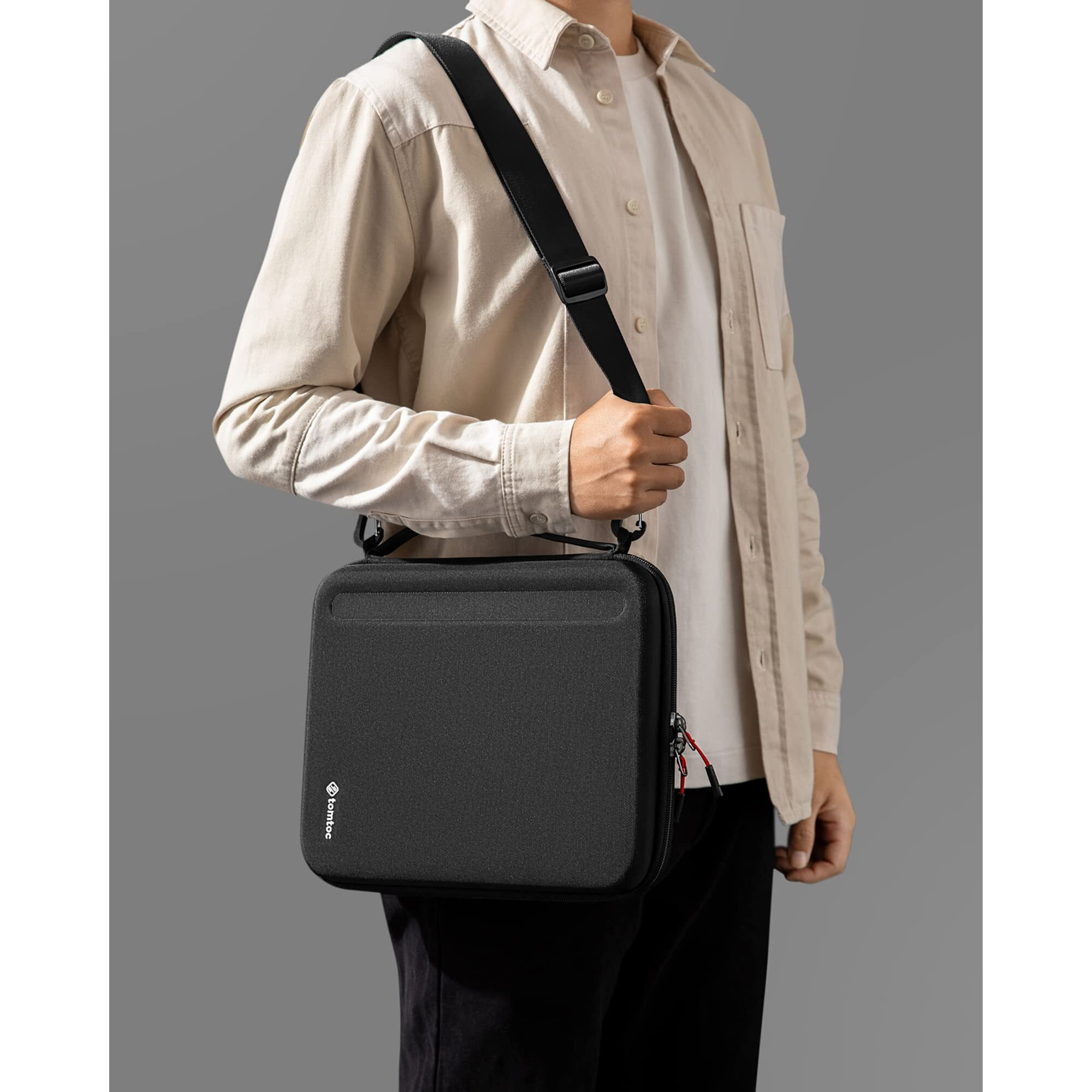 Tomtoc Portfolio Shoulder Bag For 13 Inch Ipad Pro M4 2024 & Ipad Air M2, 12.9-Inch Ipad Pro, Protective Case With Accessories Pocket, Carrying Storage For Ipad Pencil Pro/Adapter/Magic Keyboard