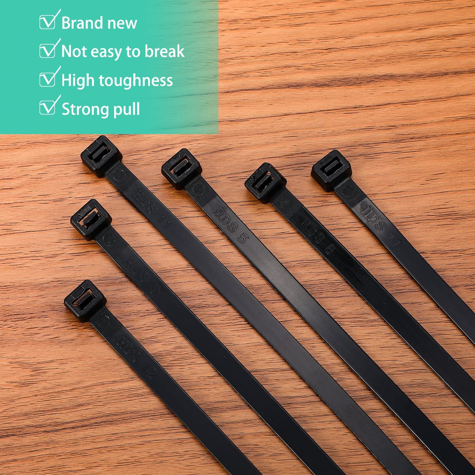 Shappy 50 Pcs Zip Ties Heavy Duty Strong Large Cable Wire Ties Zip Ties Industrial Sturdy Wire Ties, Awnings Tying Branches Bundling Of Crops Fixed Water Pipes (Black,24 Inch)