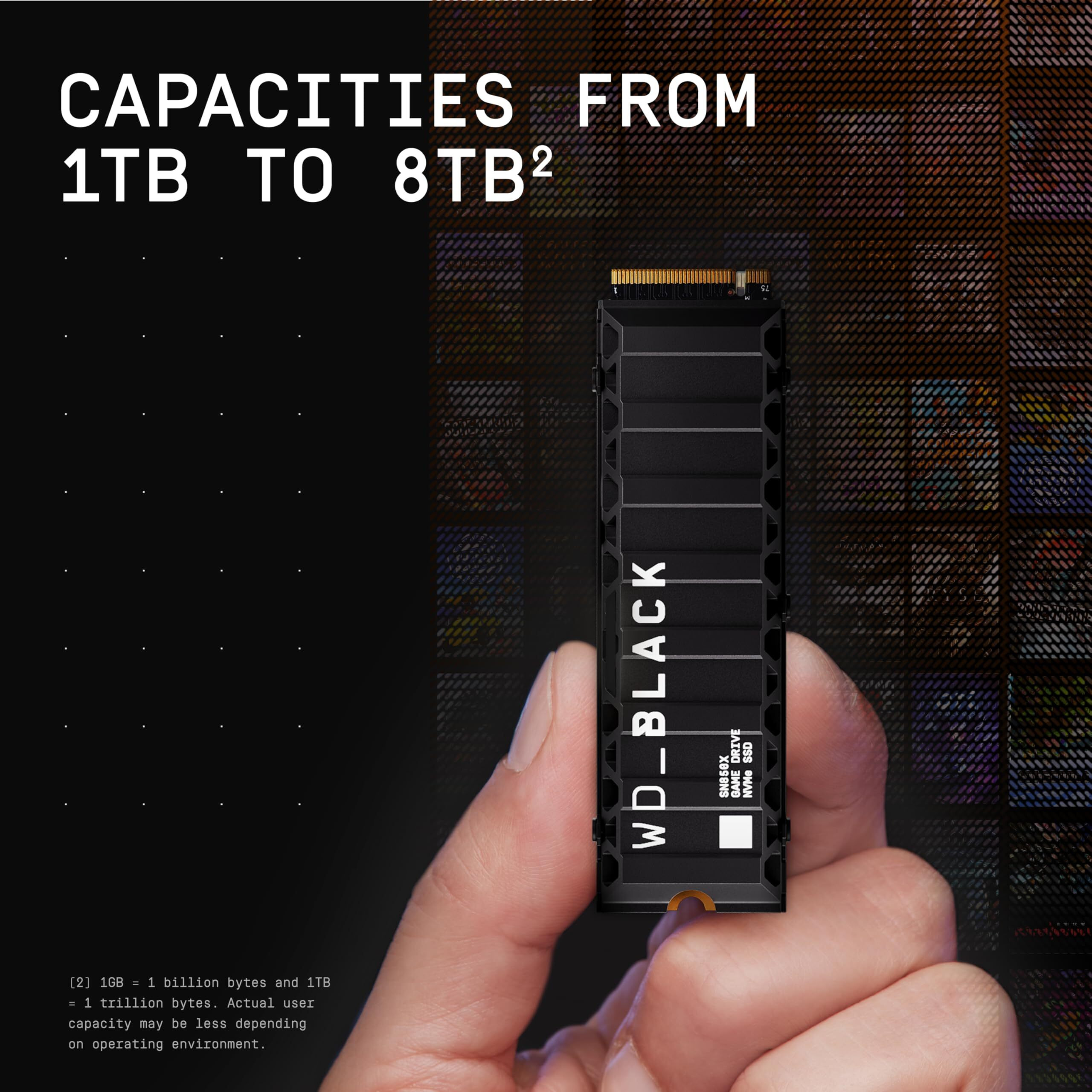 Wd_Black 8Tb Sn850X Nvme Internal Gaming Solid State Drive With Heatsink - Works With Playstation 5, Gen4 Pcie, M.2 2280, Up To 7,200 Mb/S - Wds800T2Xhe