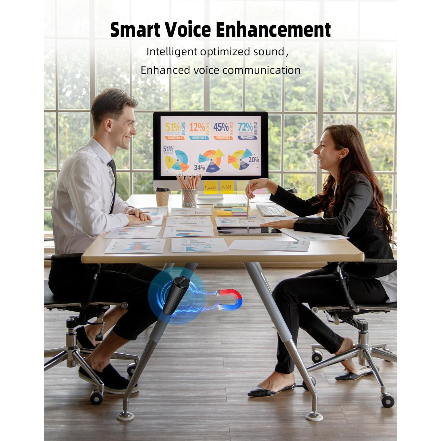 128G Magnetic Voice Recorder With Ai-Intelligent Triple Noise Reduction,25 Days Continuous Recording Device,Voice Activated Audio Recorder,Digital Voice Recorder For Meetings/Interviews/Classroom