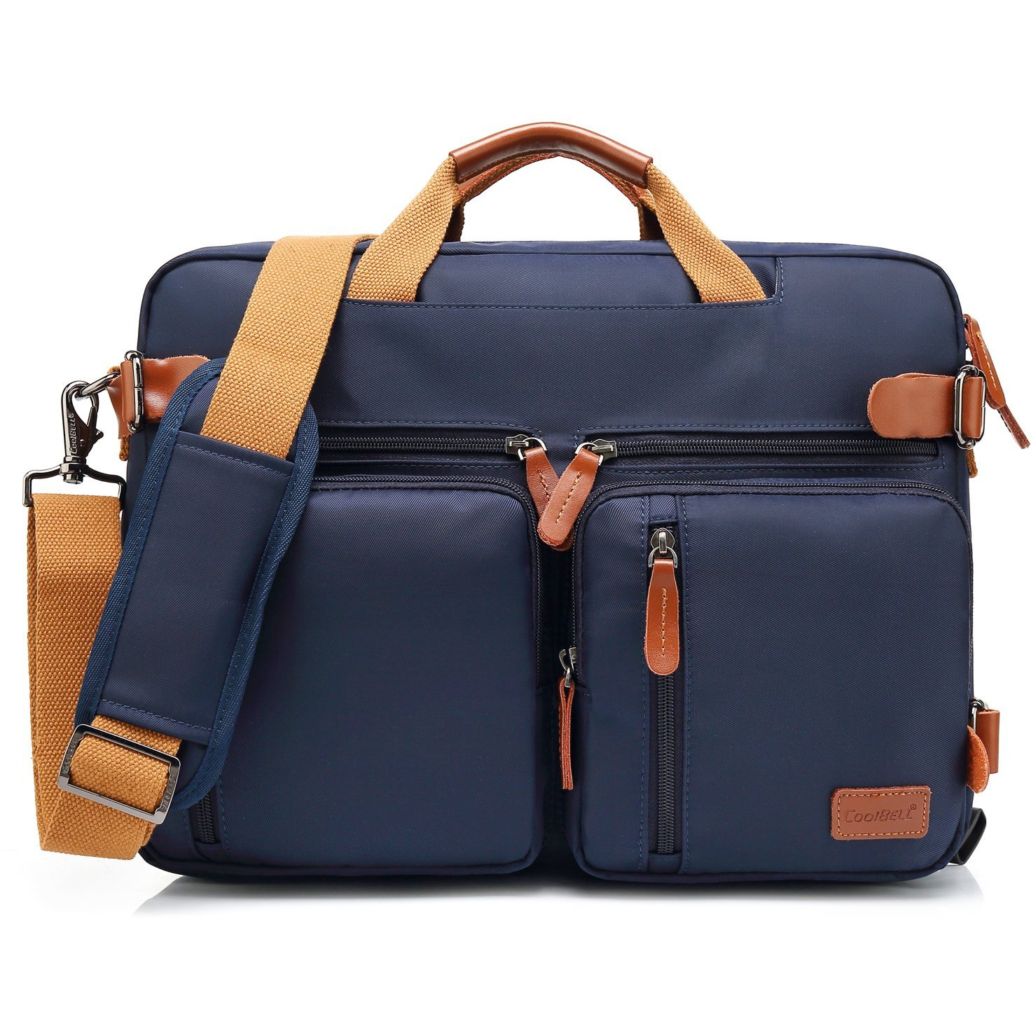 Coolbell Convertible Backpack Messenger Bag Shoulder Bag Laptop Case Handbag Business Briefcase Multi-Functional Travel Rucksack Fits 17.3 Inch Laptop For Men/Women (Blue)
