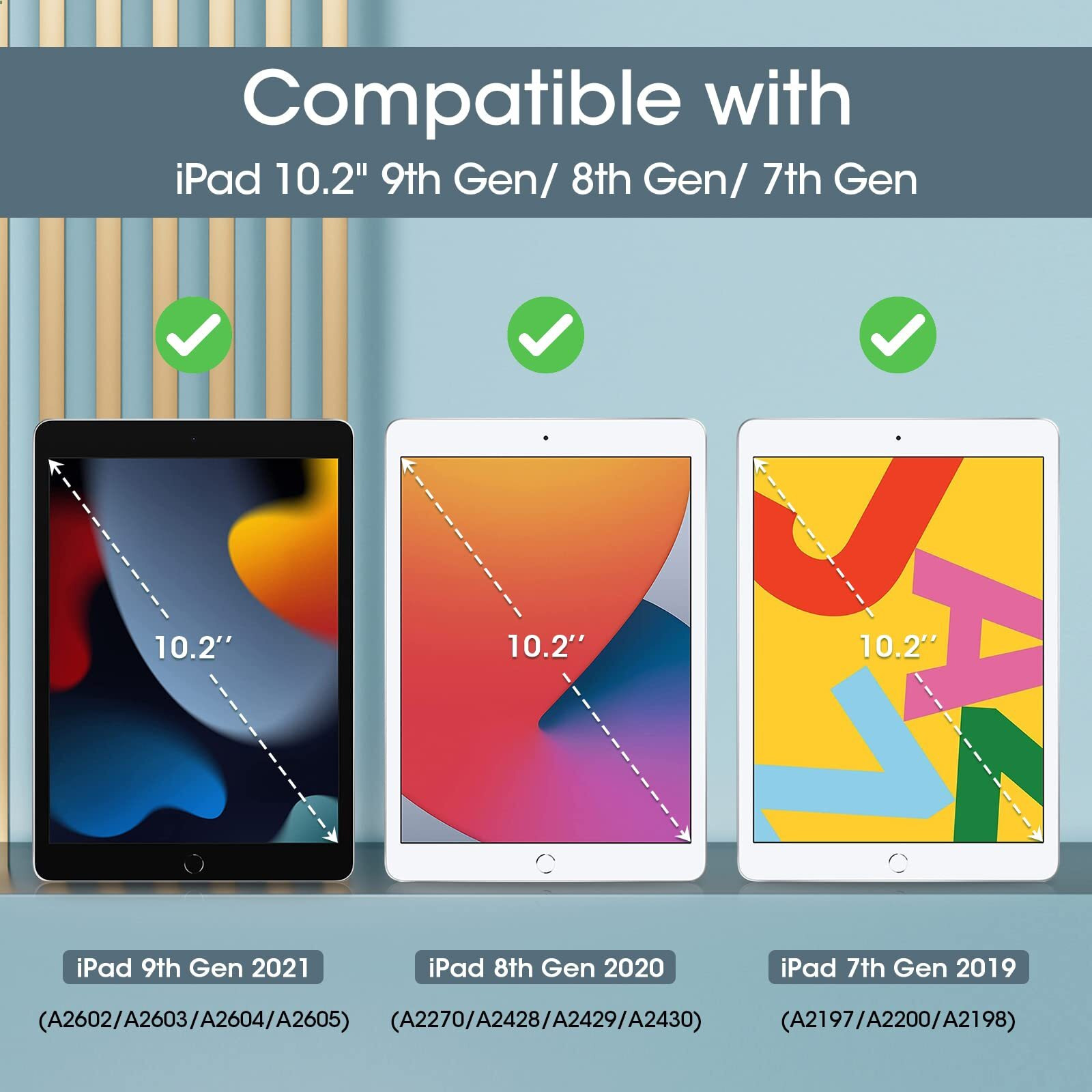 Procase For Ipad 9Th Generation 2021/ Ipad 8Th Generation 2020/ Ipad 7Th Generation 2019 Case, Ipad 10.2 Case Ipad Cover 9Th Generation -Skyblue