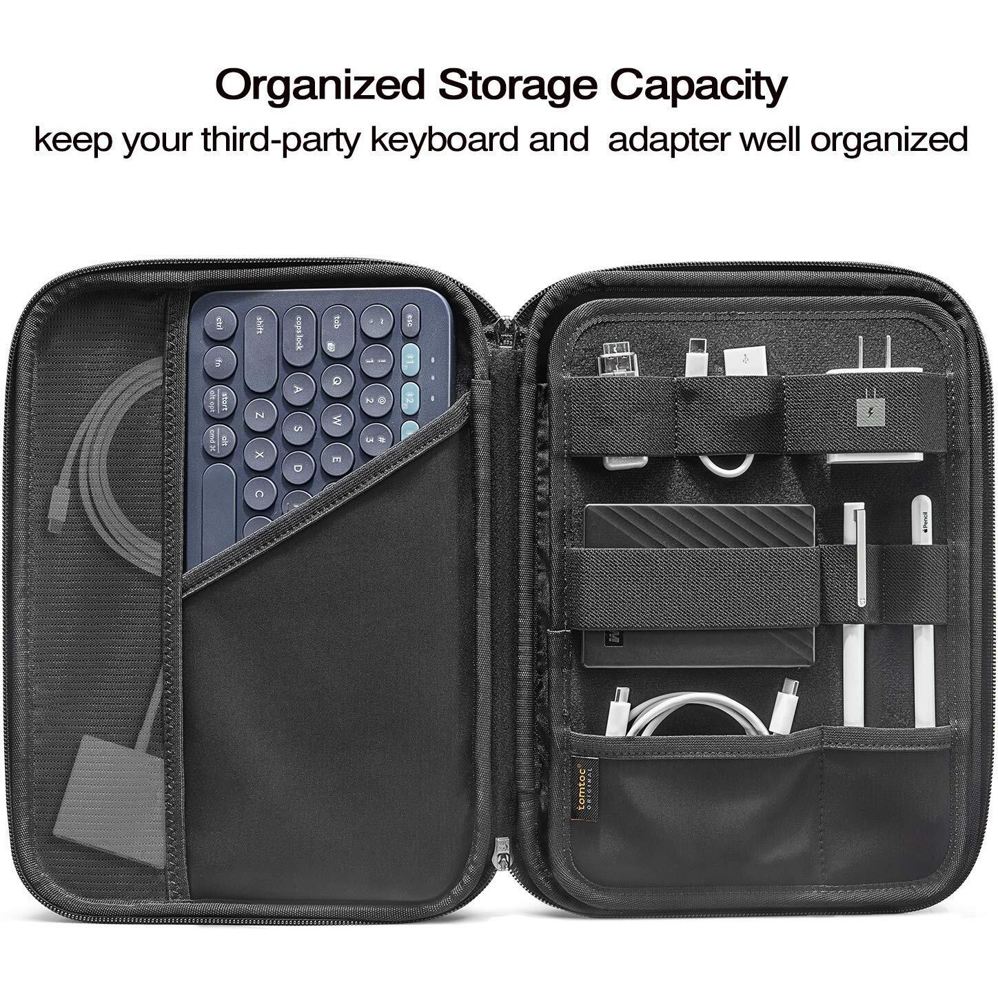 Tomtoc Portfolio Case For 11 Inch Ipad Pro M4 & Ipad Air M2 2024, Ipad Pro M2&M1, 10.9-In Ipad Air 5, 10.9-In Ipad 10, Carrying Storage Sleeve Bag With Accessories Compartment