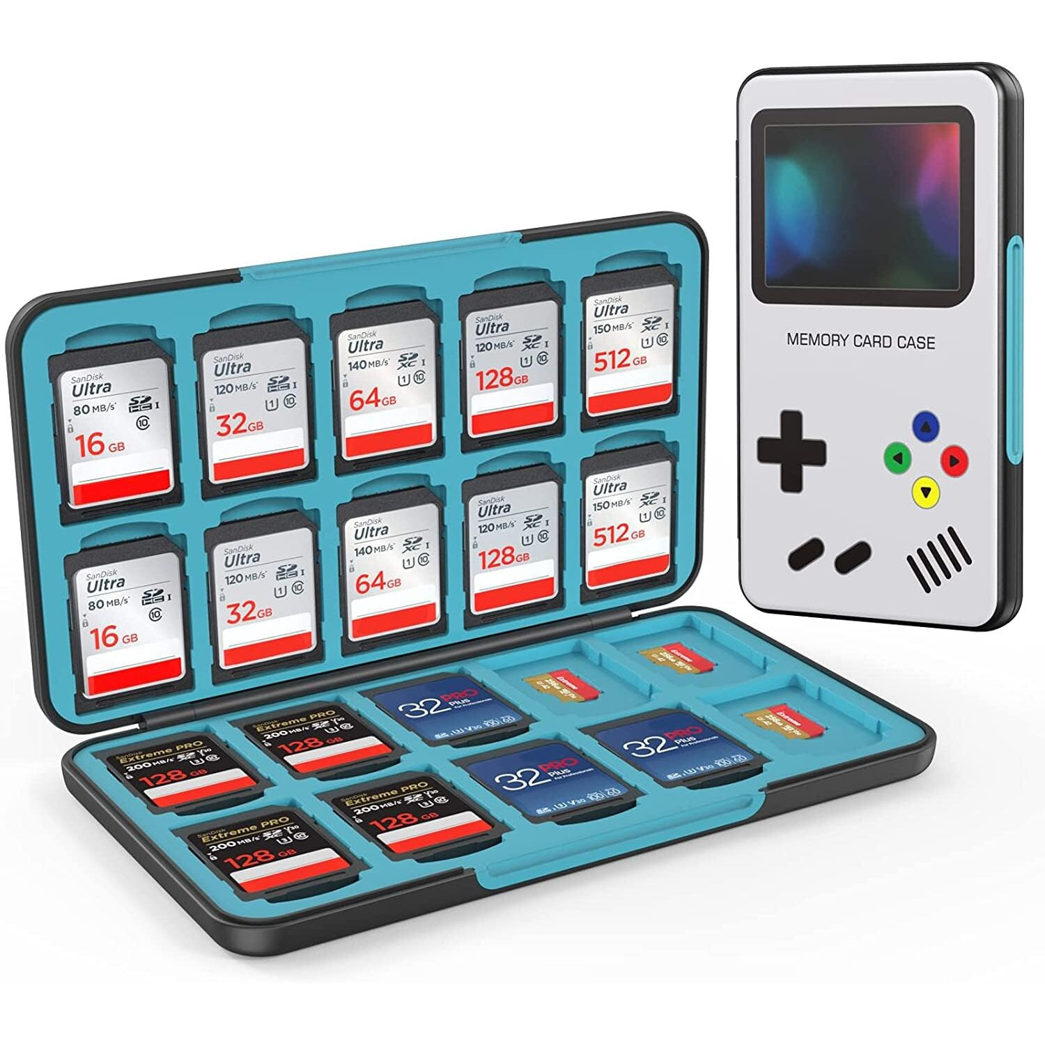 Heiying Sd Card Holder For Memory Sd Card And Micro Card, Portable Sd Card Holder Sd Sdhc Sdxc Tf Card Storage With 20 Sd Cards Slots & 20 Micro Sd Cards Slots.