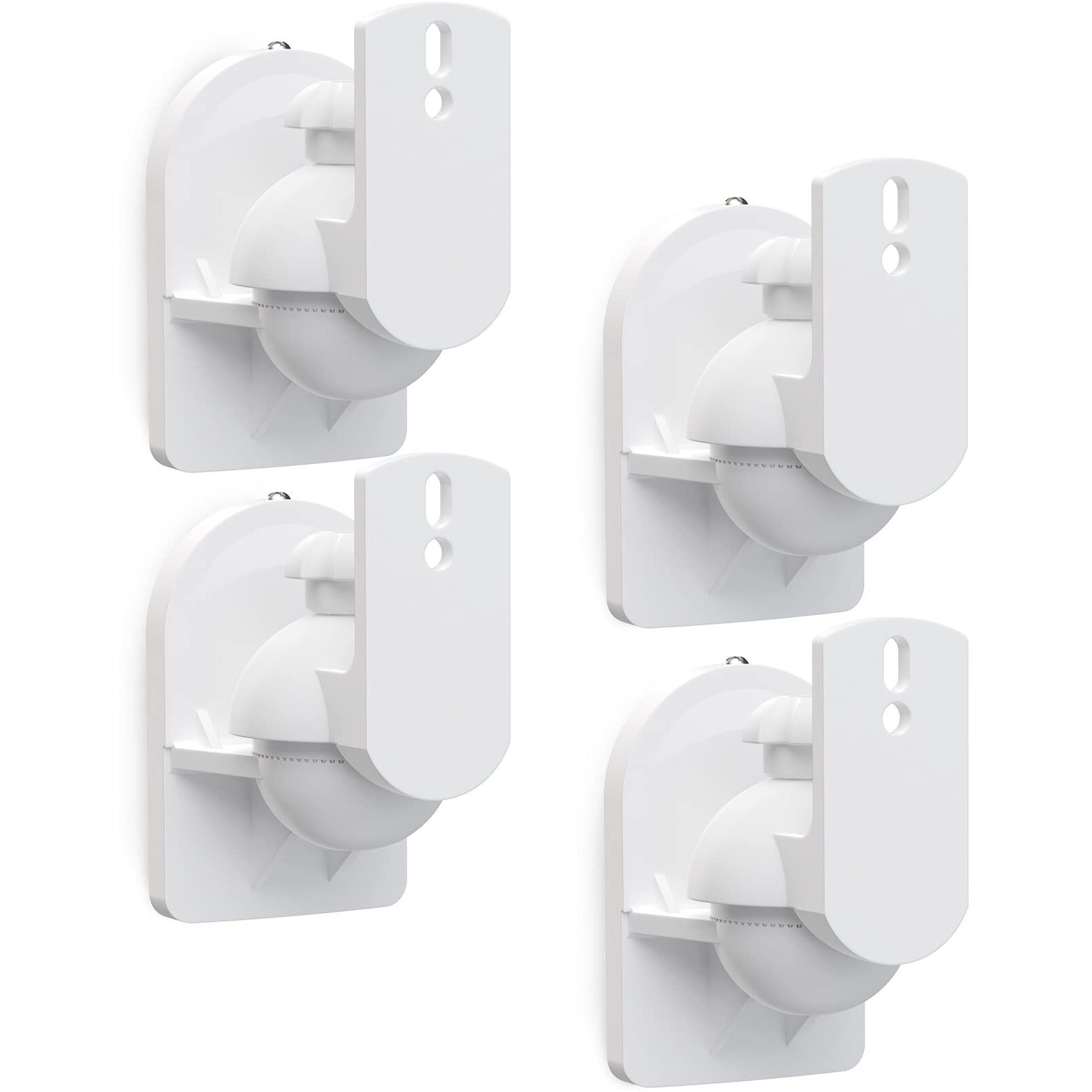 Wali Speaker Wall Mounts, Bookshelf Speaker Wall Mount Brackets, Surround Sound Speaker Mounts, Hold Up To 7.7 Lbs, (Swm402-W), 4 Pack, White