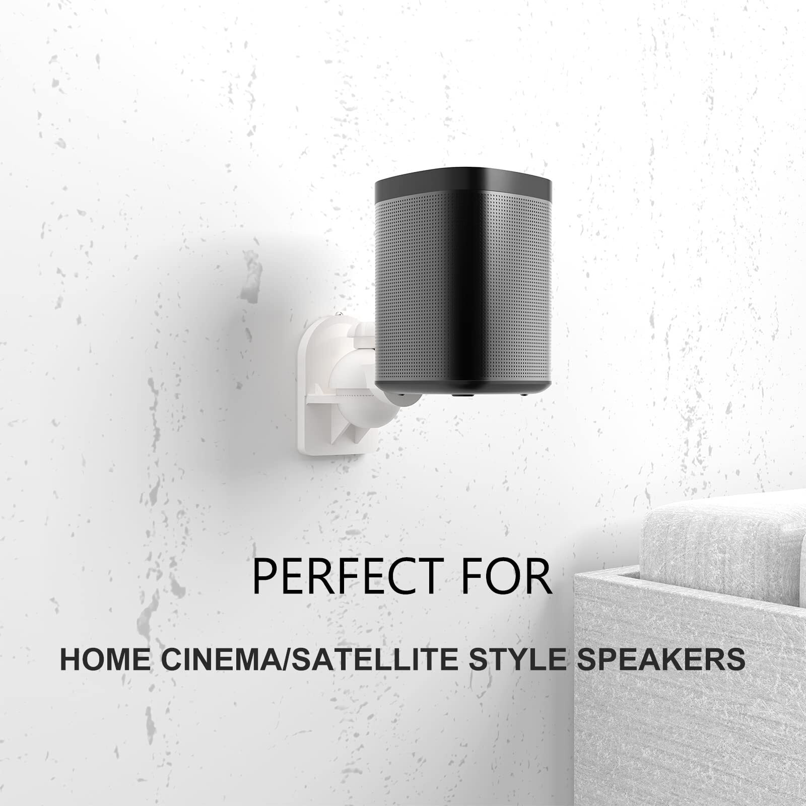 Wali Speaker Wall Mounts, Bookshelf Speaker Wall Mount Brackets, Surround Sound Speaker Mounts, Hold Up To 7.7 Lbs, (Swm402-W), 4 Pack, White