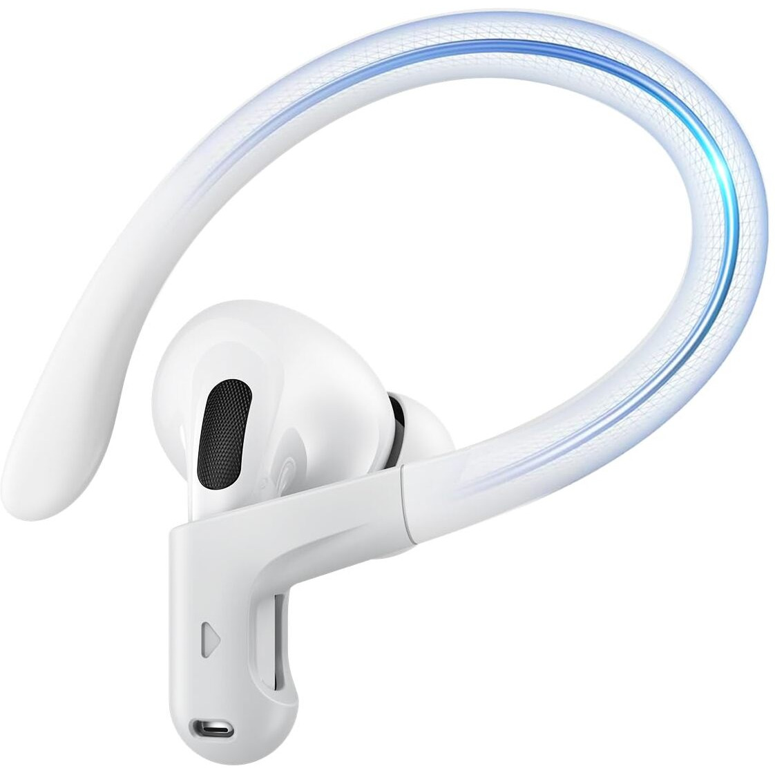 Gcioii Memory Titanium Alloy Ear Hooks For Airpods Pro 2, Airpods Pro,Airpods 3Rd [Added Anti-Lost Lanyard],Anti-Slip Sports Accessories Ear Hooks,Comfortable Fit (White)