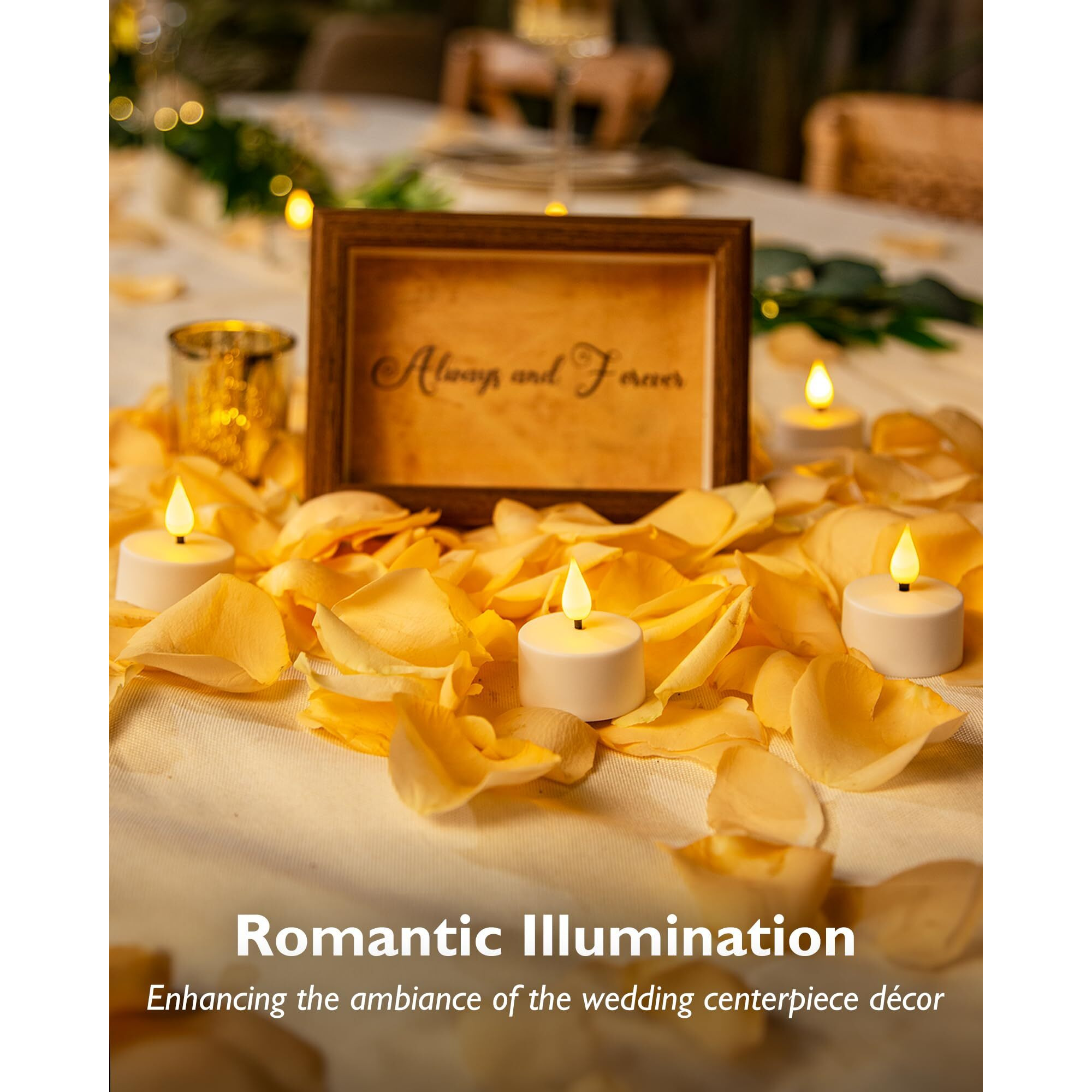 Homemory Rechargeable Tea Lights Flameless Candles With Remote Timer, Battery Operated Led Tealight Candles, Usb Candles For Wedding Table Centerpiece Reception Banquet Christmas Halloween, 6-Pack