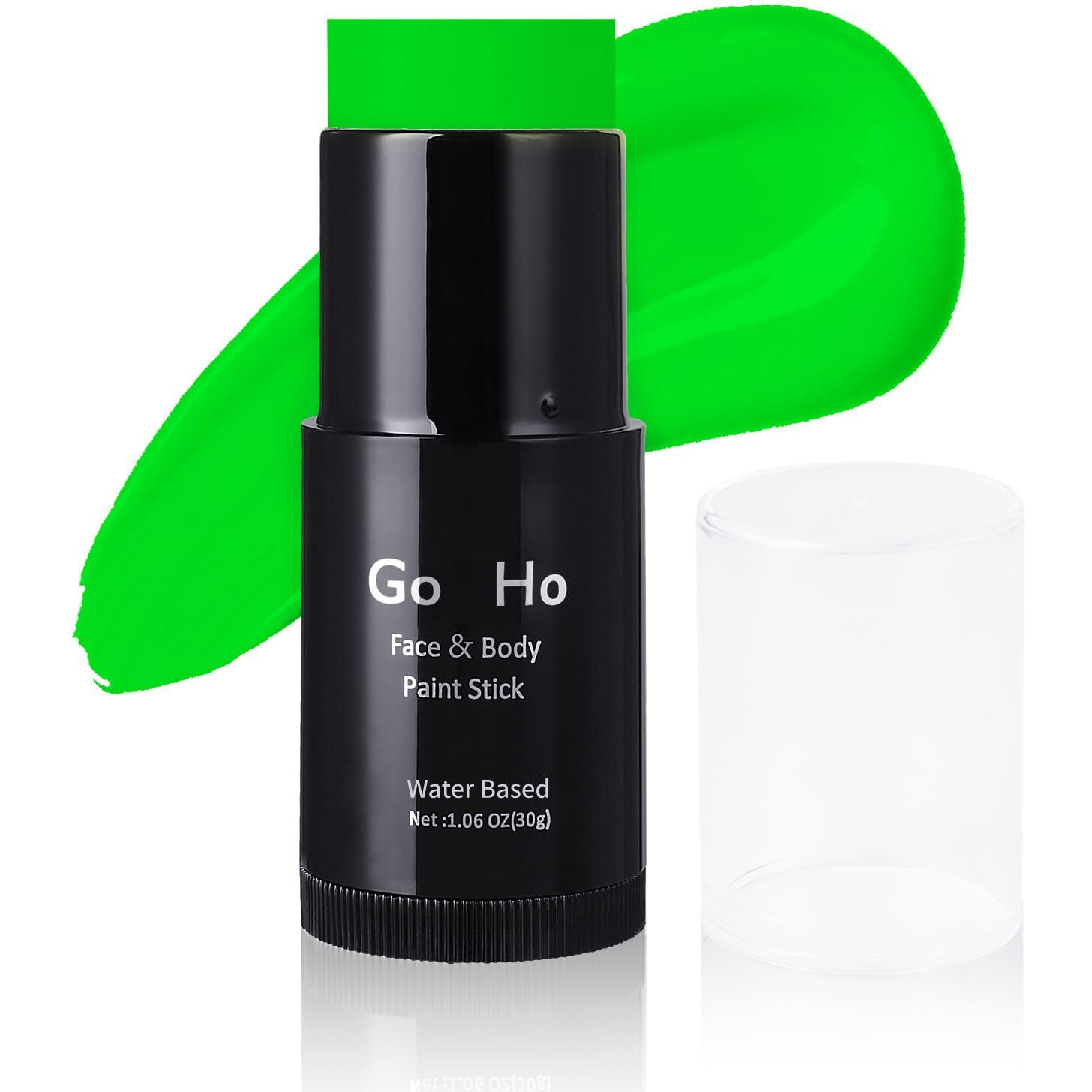 Go Ho Light Green Face Body Paint Stick,Water Based Washable Green Face Paint Stick,Non-Toxic Full-Coverage Cream Green Body Paint For Halloween Cosplay Sfx Makeup,St Patricks Day Accessories