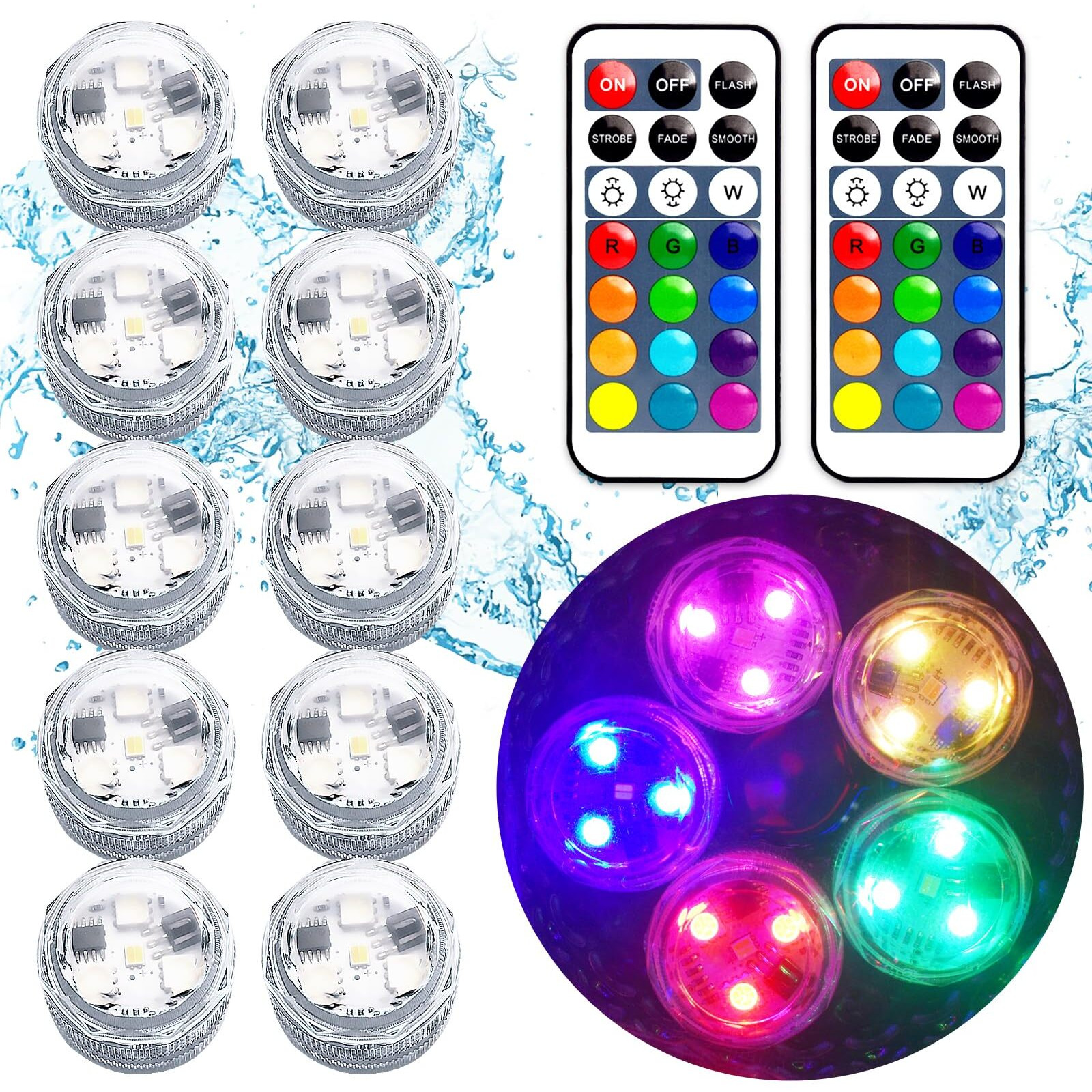 Mini Submersible Led Lights,Small Waterproof Led Tea Lights Candle With Remote Battery Led Operated,Rgb Color Changing For Vase Home Party Wedding Table Centerpieces Fountain Halloween Lantern