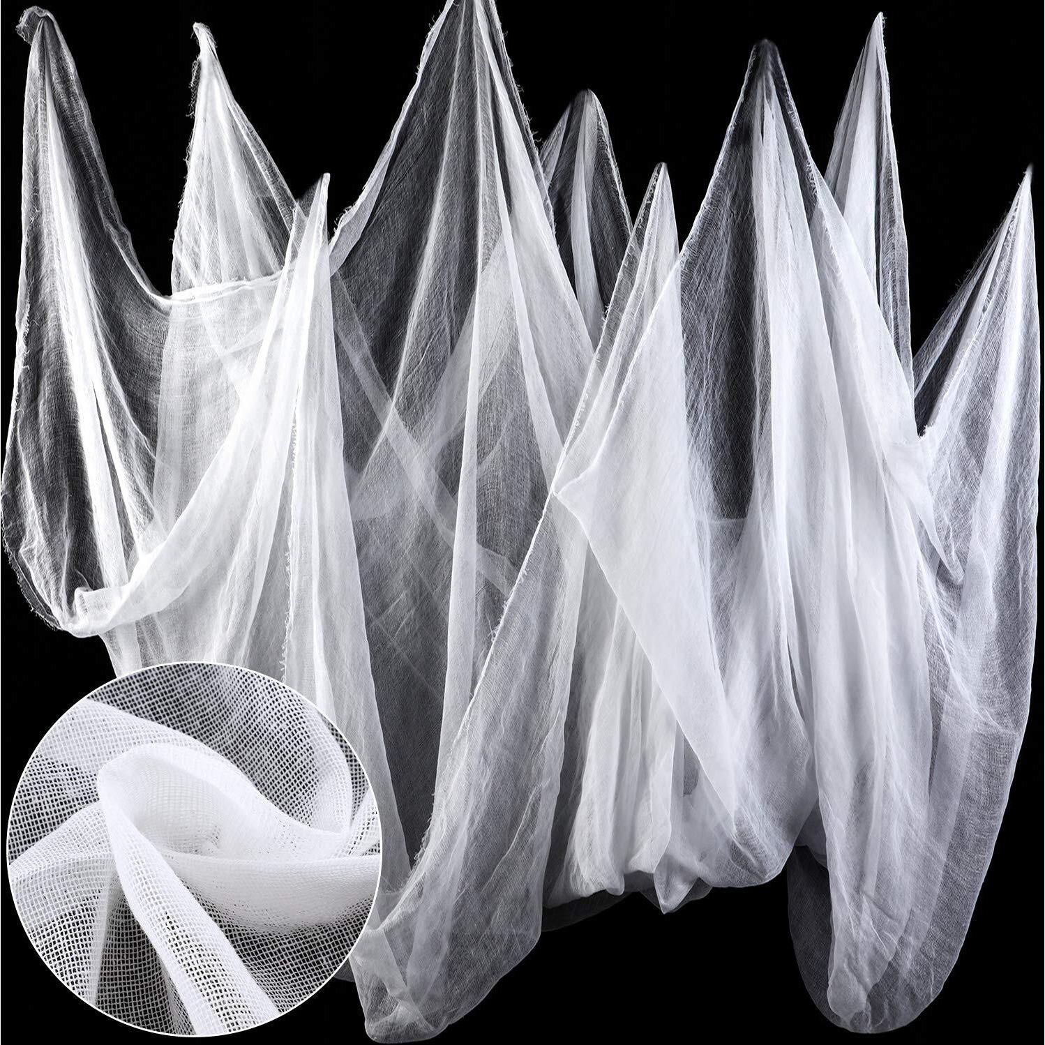 Boao 85 X 197 Inch Halloween Cheesecloth Cheese Cloth Roll For Crafts Large White Cotton Muslin Gauze Fabric For Party Decorations