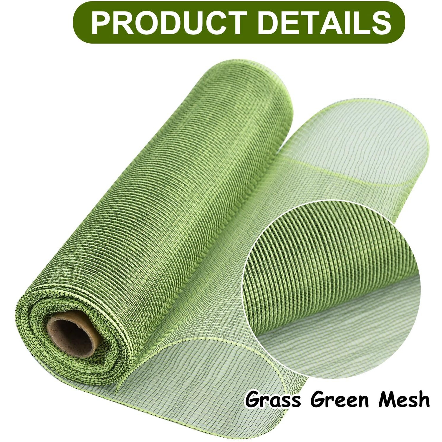 Toniful 2 Rolls 10 Inch Sage Green Decorative Mesh Ribbbon Rolls, Fabric Mesh For Mesh Wreath Supplies, Front Door Wreath Crafts Tree Decor Christmas Newyears Halloween Decoration (10 Yds/Roll)