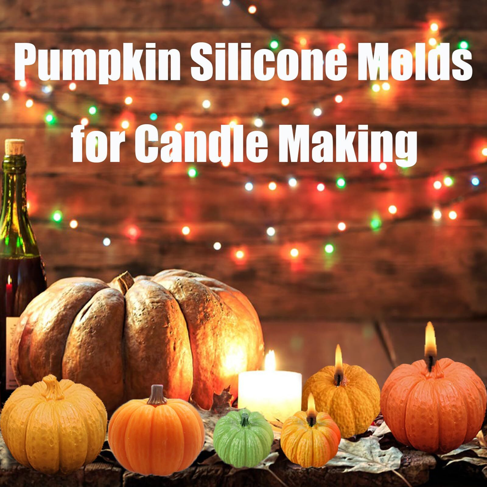 Zqysing (4 Pack) Pumpkin Candle Molds, 3D Pumpkin Silicone Molds For Epoxy Resin Casting Thanksgiving Halloween Diy Art Gifts Home Decor