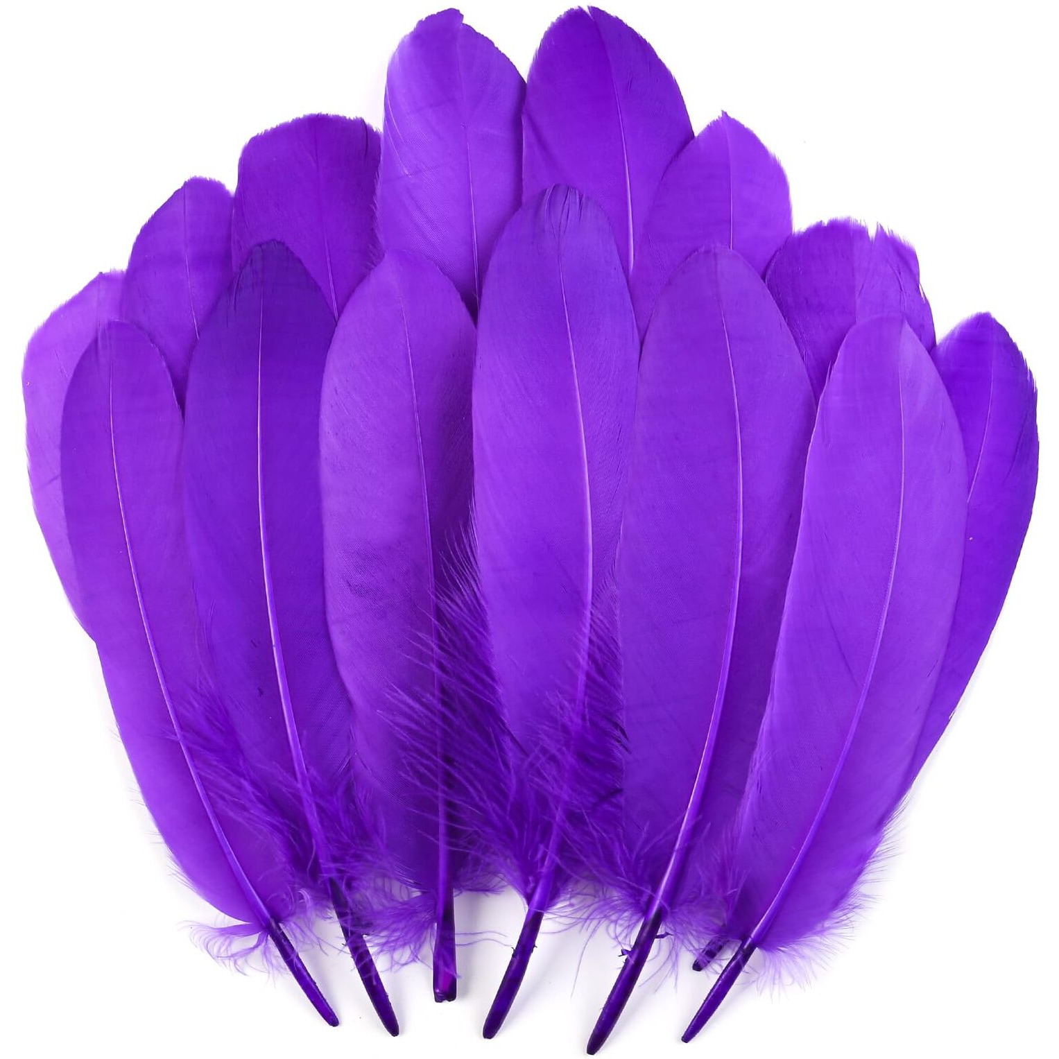 Tharaht 120Pcs Purple Goose Feathers Natural Bulk 6-8 Inch 15-20Cm For Crafts Diy Cosplay Wedding Party Halloween Decoration Goose Nagoire Feathers