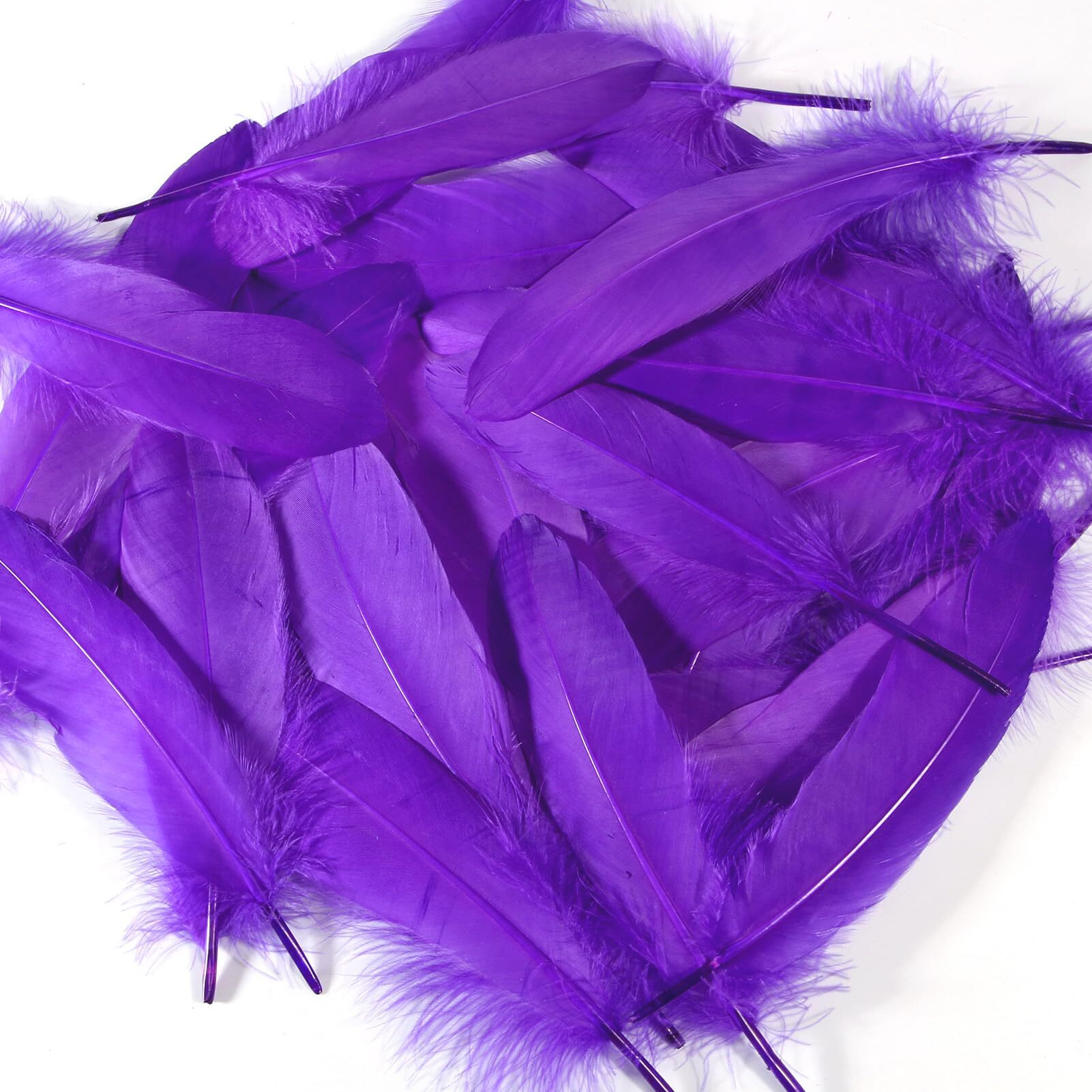 Tharaht 120Pcs Purple Goose Feathers Natural Bulk 6-8 Inch 15-20Cm For Crafts Diy Cosplay Wedding Party Halloween Decoration Goose Nagoire Feathers