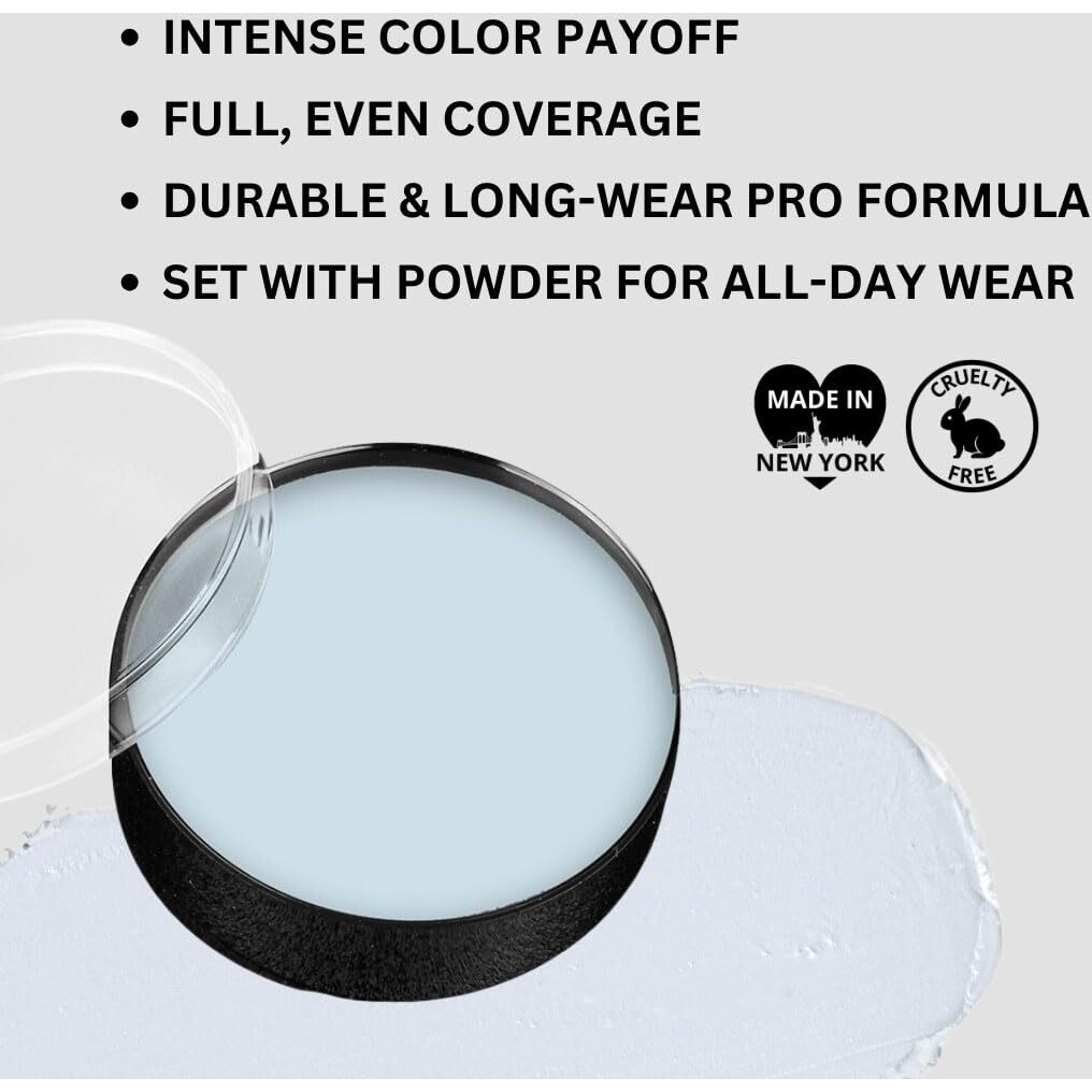 Mehron Makeup Color Cups | Stage, Foundation, Face Paint, Body Paint, Halloween | Face Paint Makeup | Greasepaint .5 Oz (14 G) (Moonlight White)