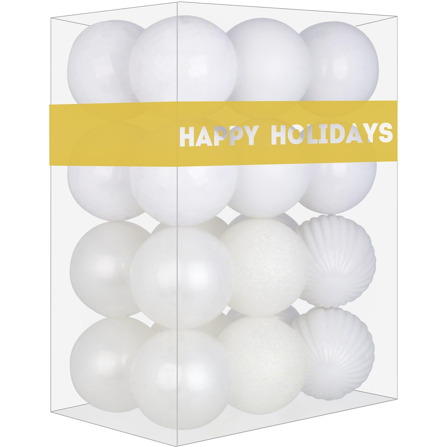 White 3.2"" Large Christmas Balls - Christmas Tree Decoration Ornaments Shatterproof Hanging Balls For Birthday Halloween Holiday Wedding Decorations Set Of 24Pcs