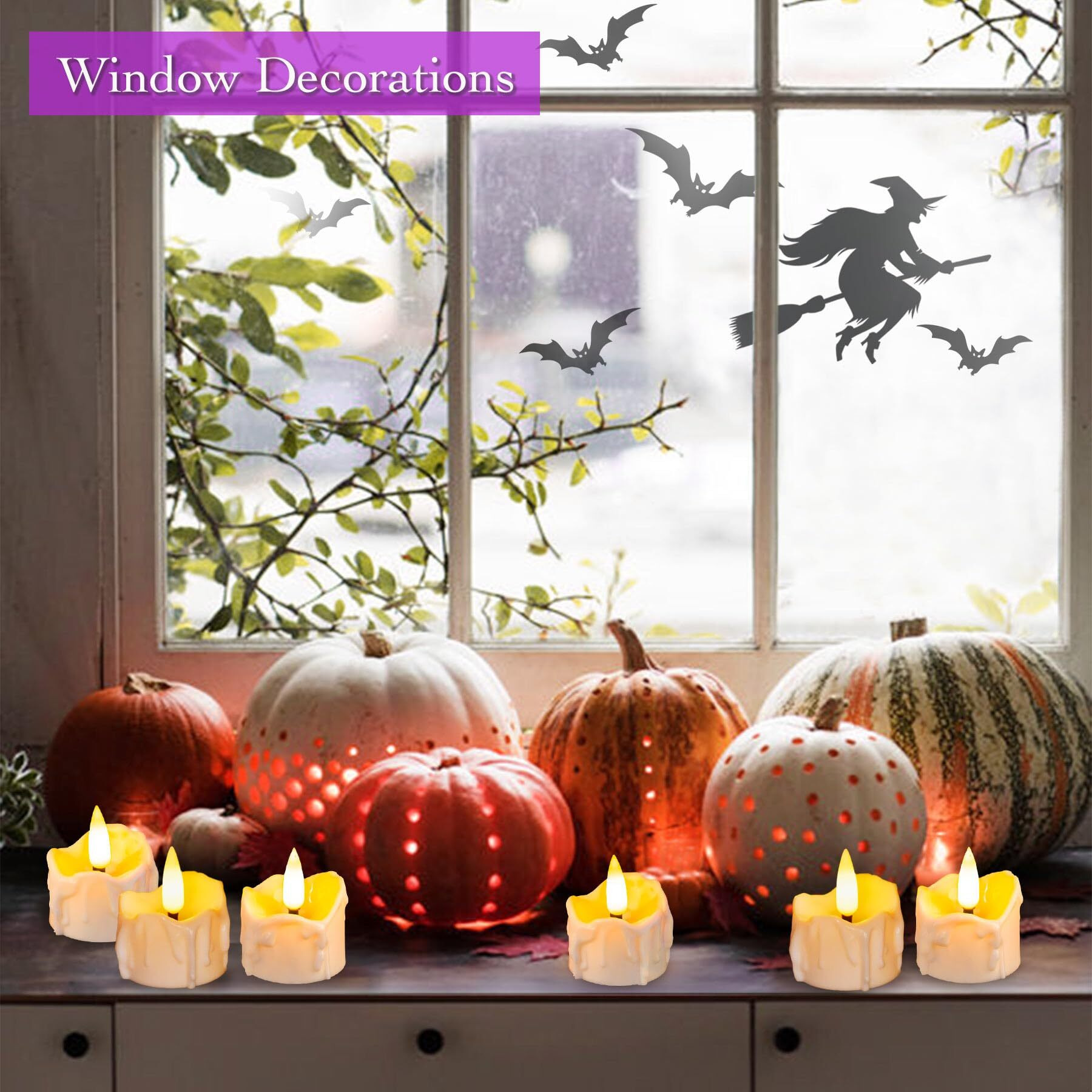 Singtok 12 Pack Timer Tea Light Battery Operated, Flameless Flickering Led Timer Votive Tealight Fake Candles Bulk For Christmas Halloween Decorations